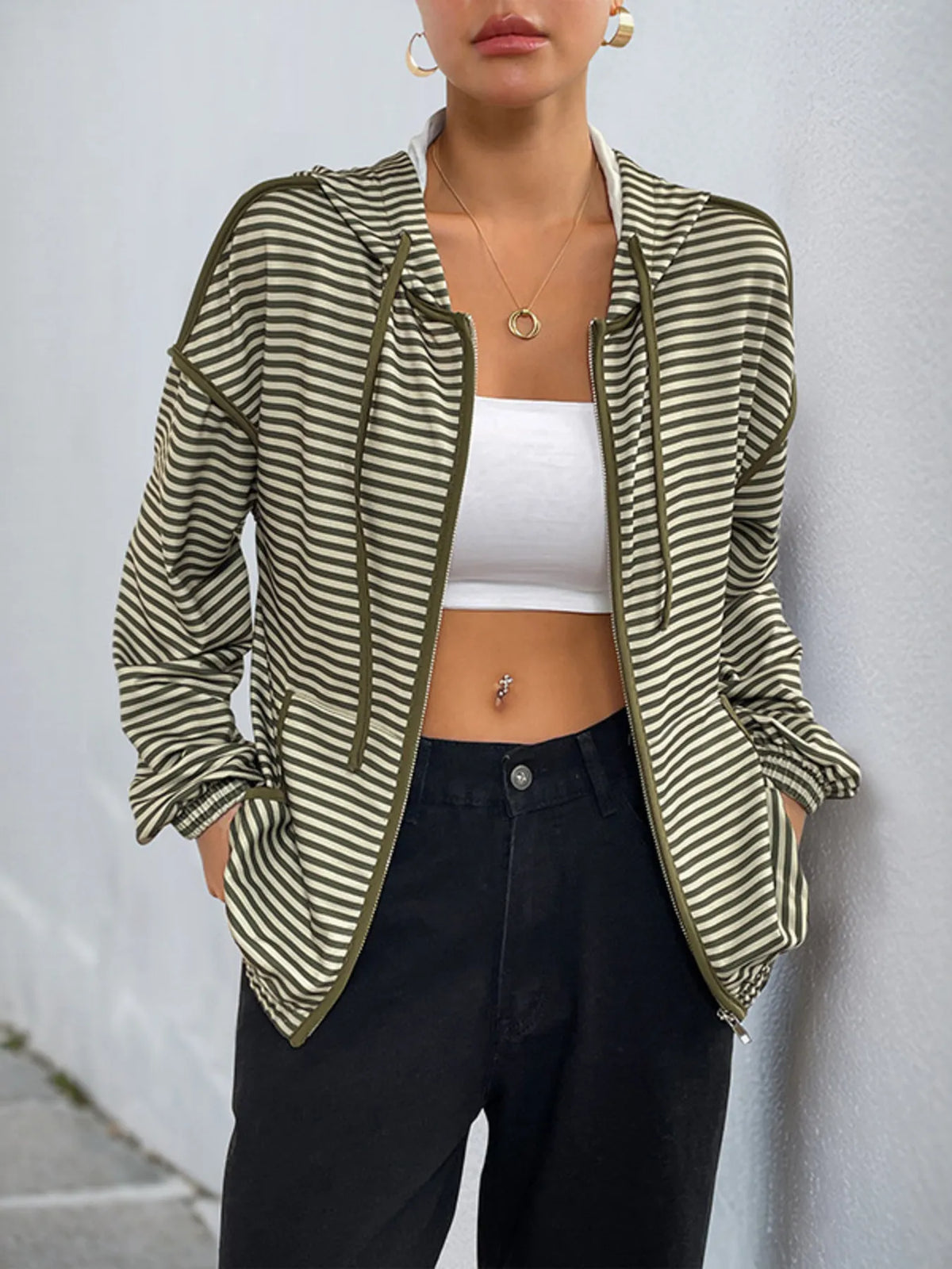 Harbor Stripe Oversized Hoodie