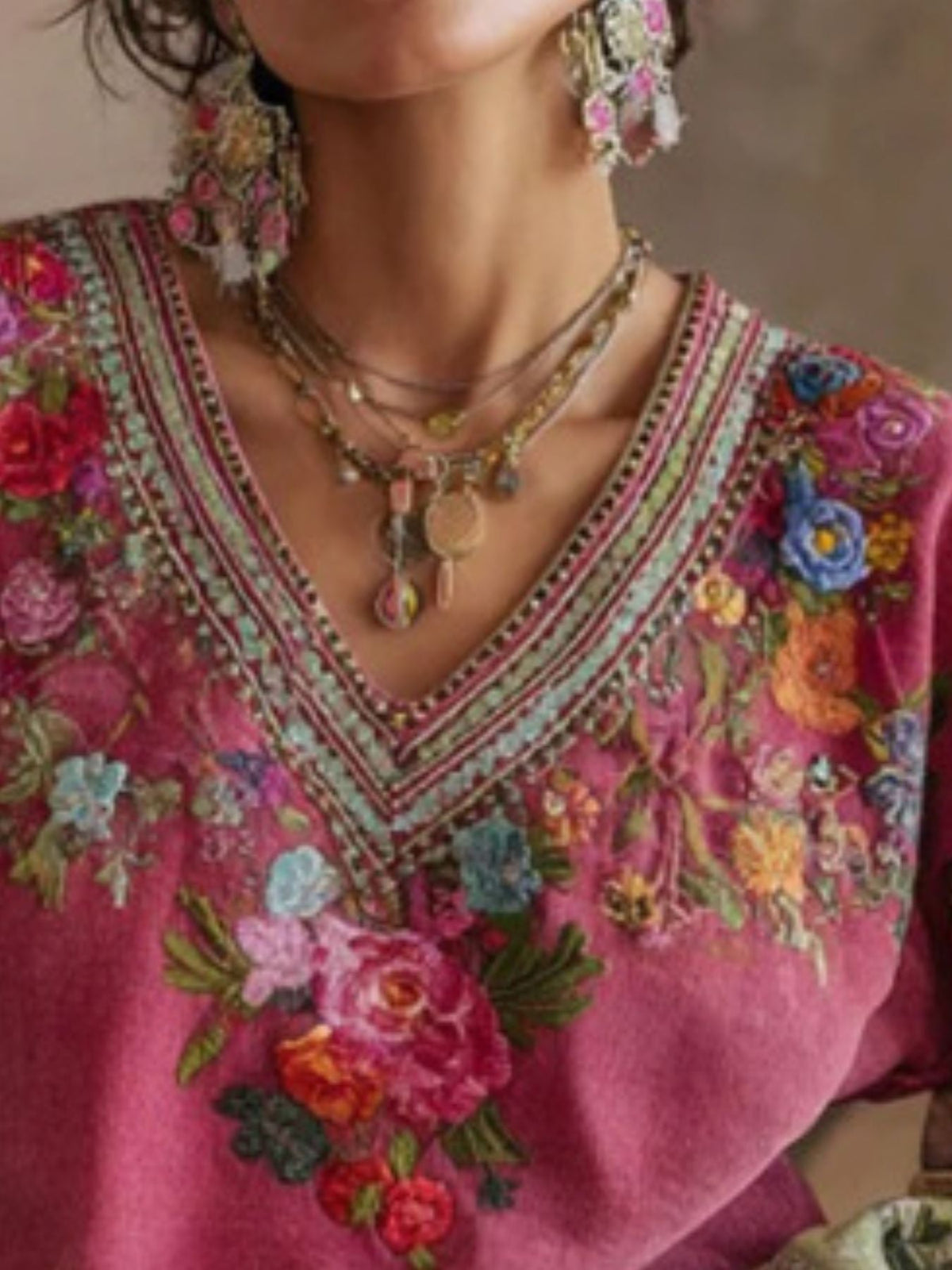 Botanical Breeze Plus Floral Blouse