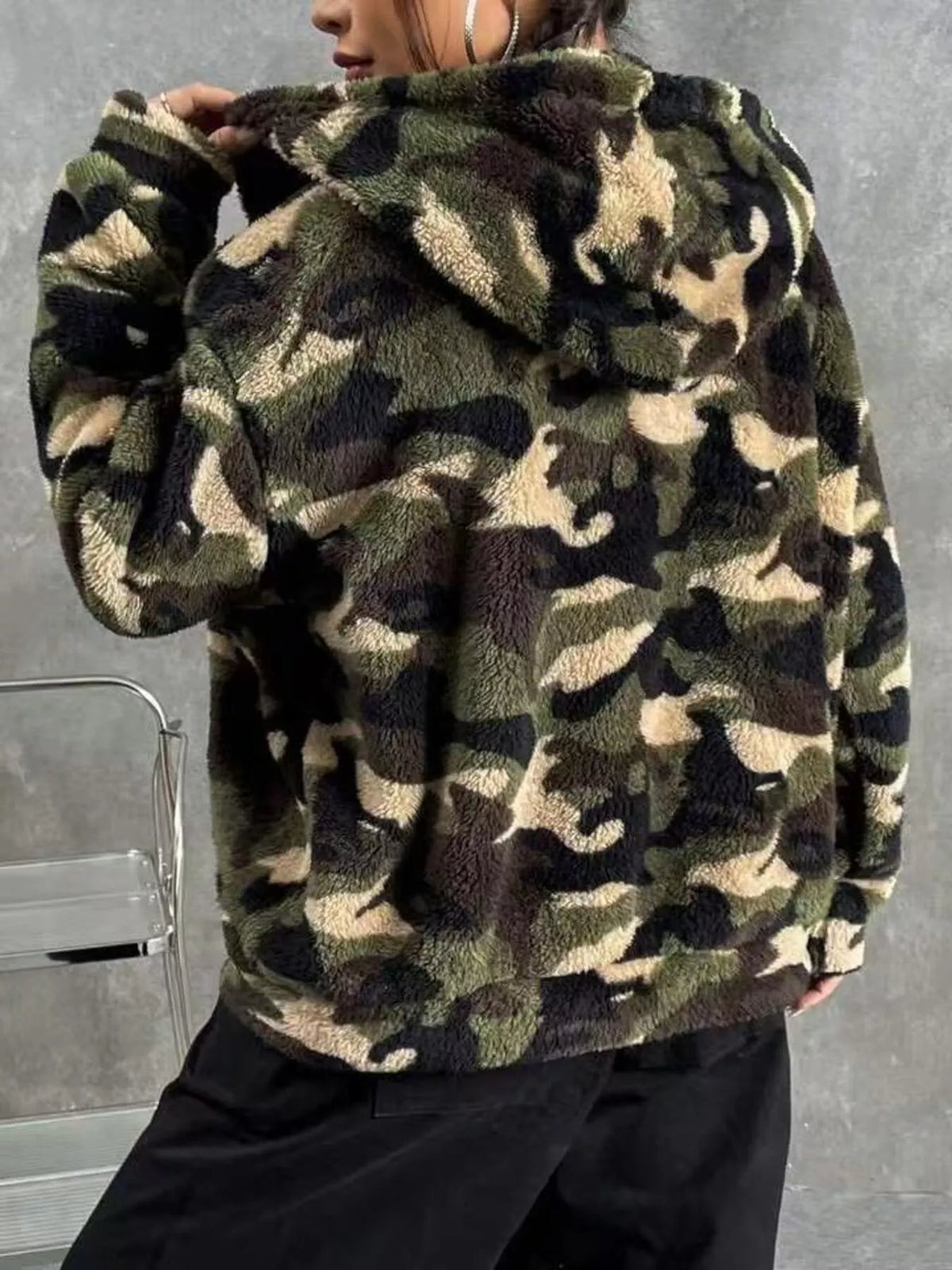 Urban Camo Fuzzy Zip Hoodie