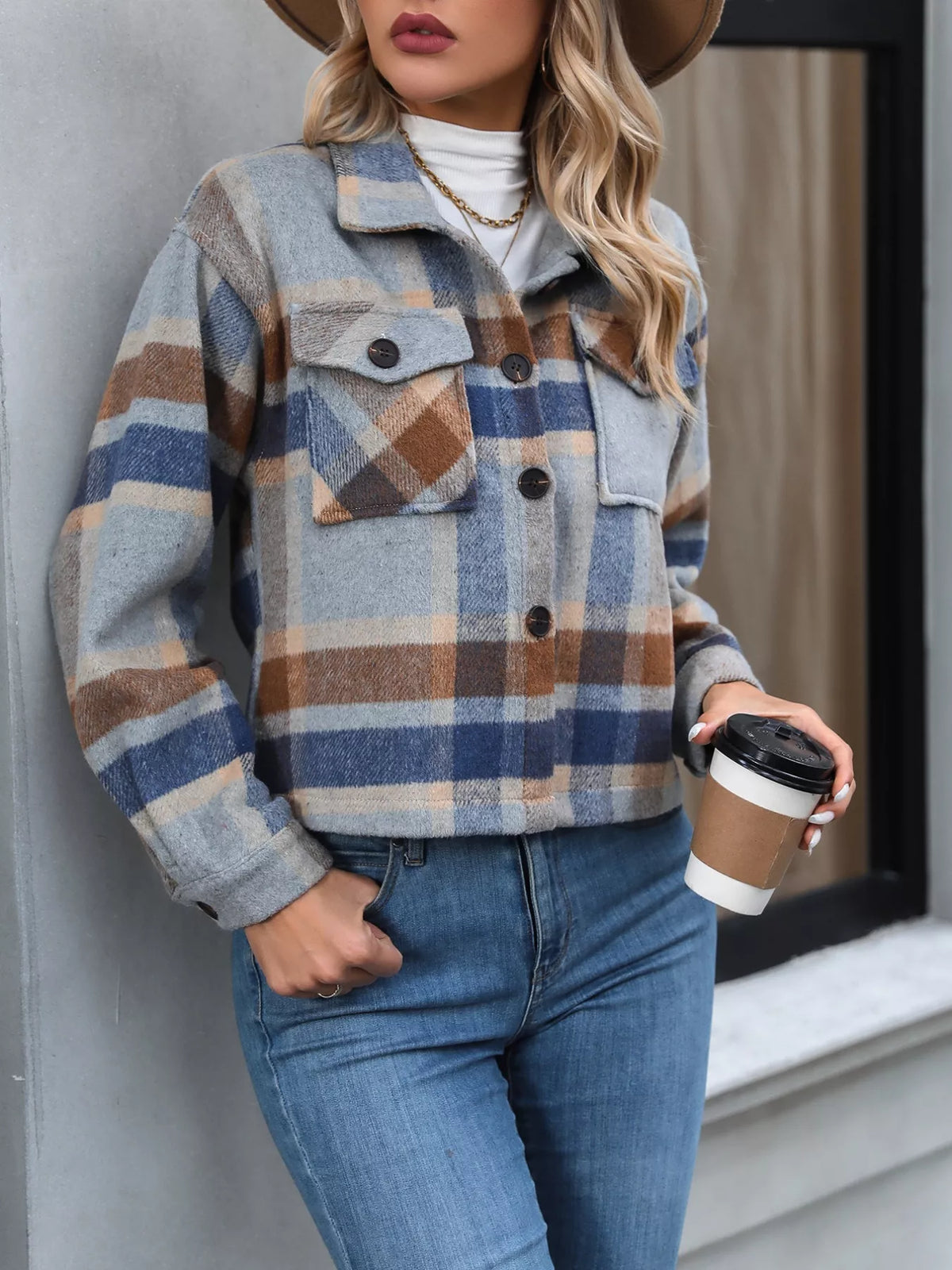 Hudson Plaid Cropped Jacket