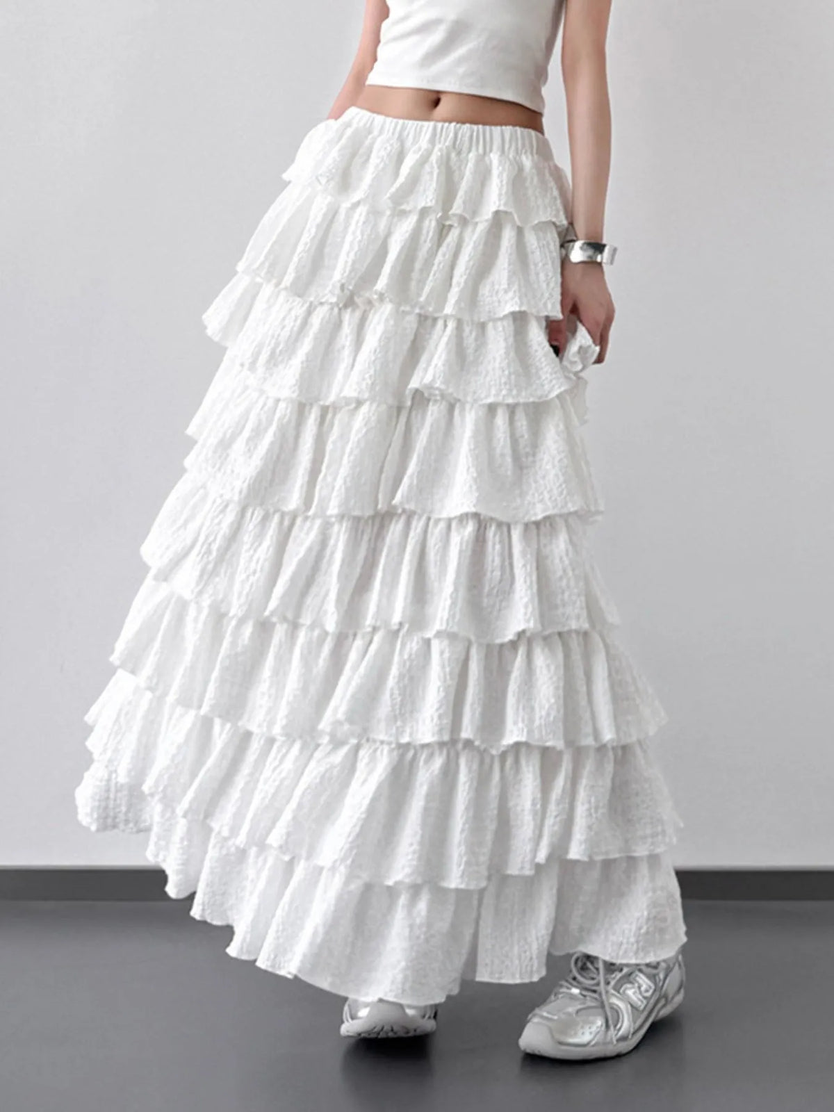 Harbor Flow Ruffle Layered Maxi Skirt