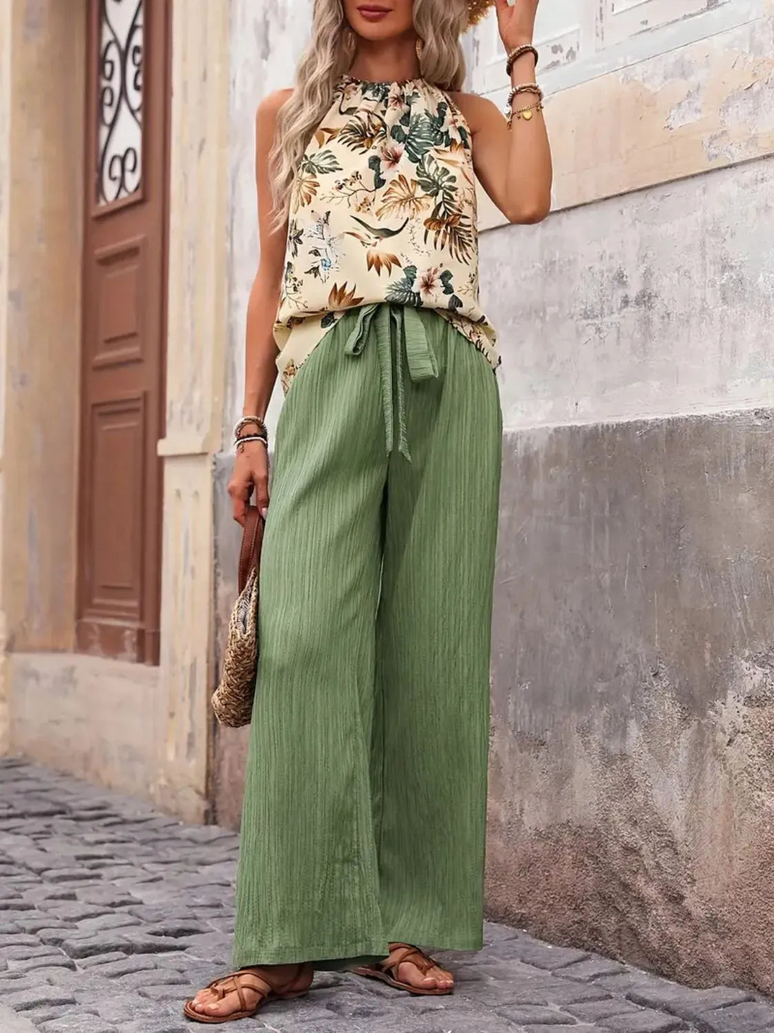 Sunset Flow Tank & Wide-Leg Pants Set