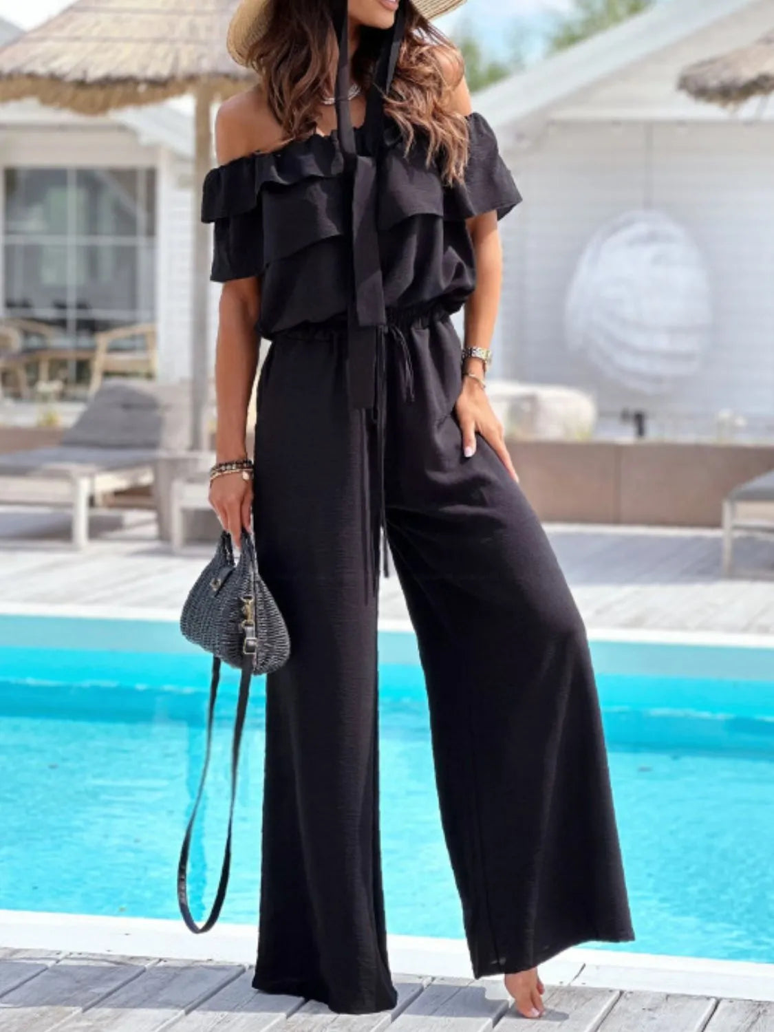 Sunset Ruffle Off-Shoulder Jumpsuit