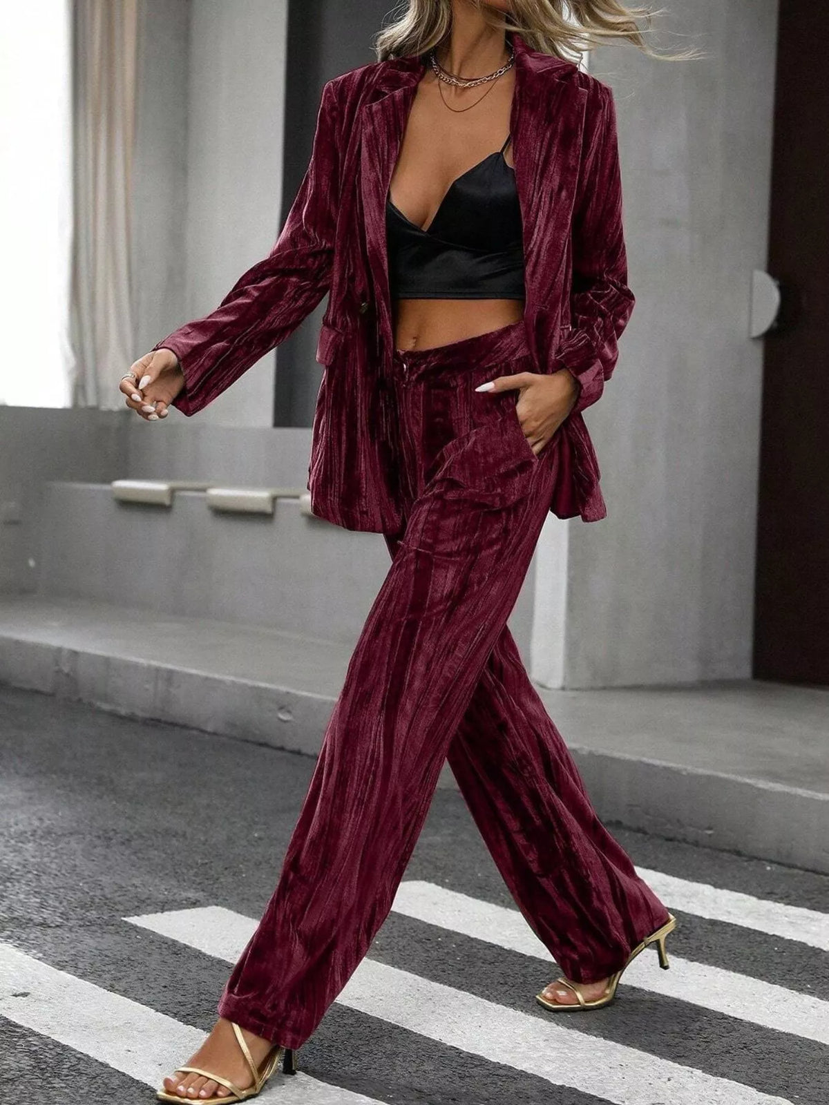City Executive Lapel Blazer & Pants Set