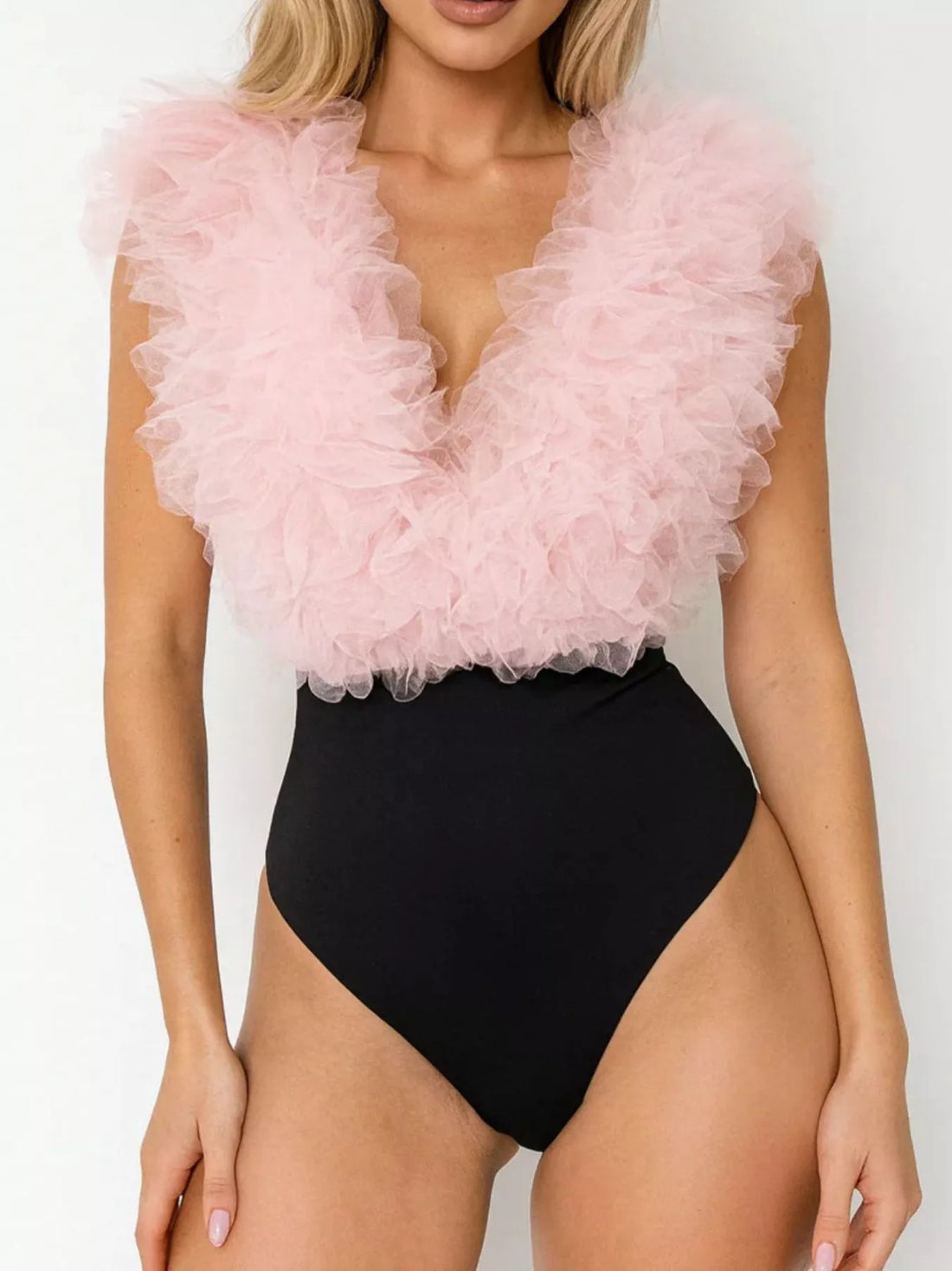 Chic Society Ruffle Trim Bodysuit