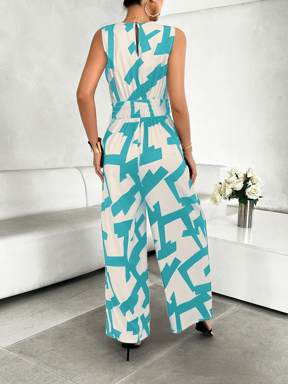 Studio Muse Printed Wide-Leg Jumpsuit