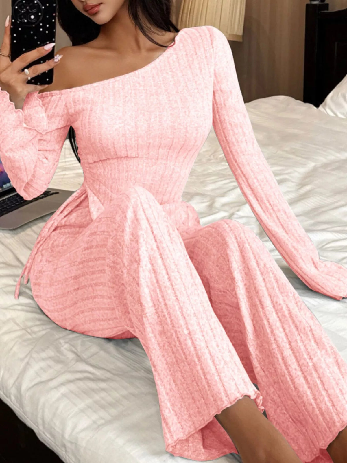 Loft Living Ribbed Knit Top & Pants Set