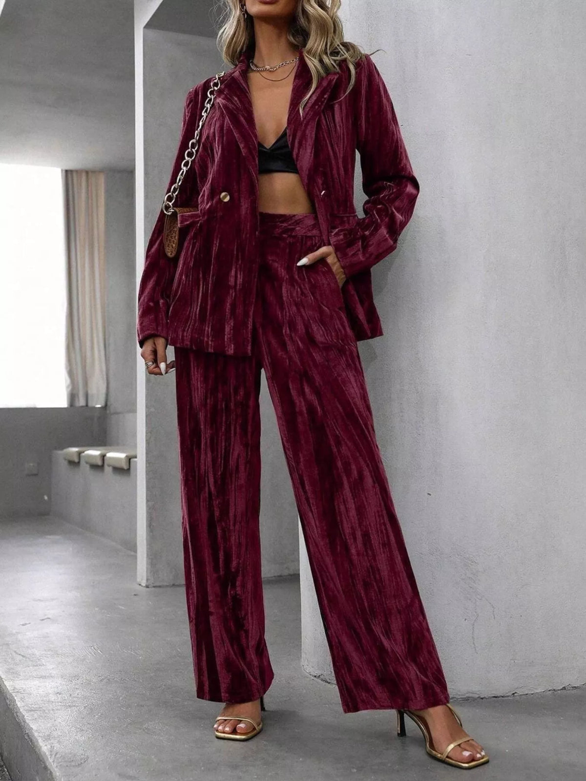 City Executive Lapel Blazer & Pants Set
