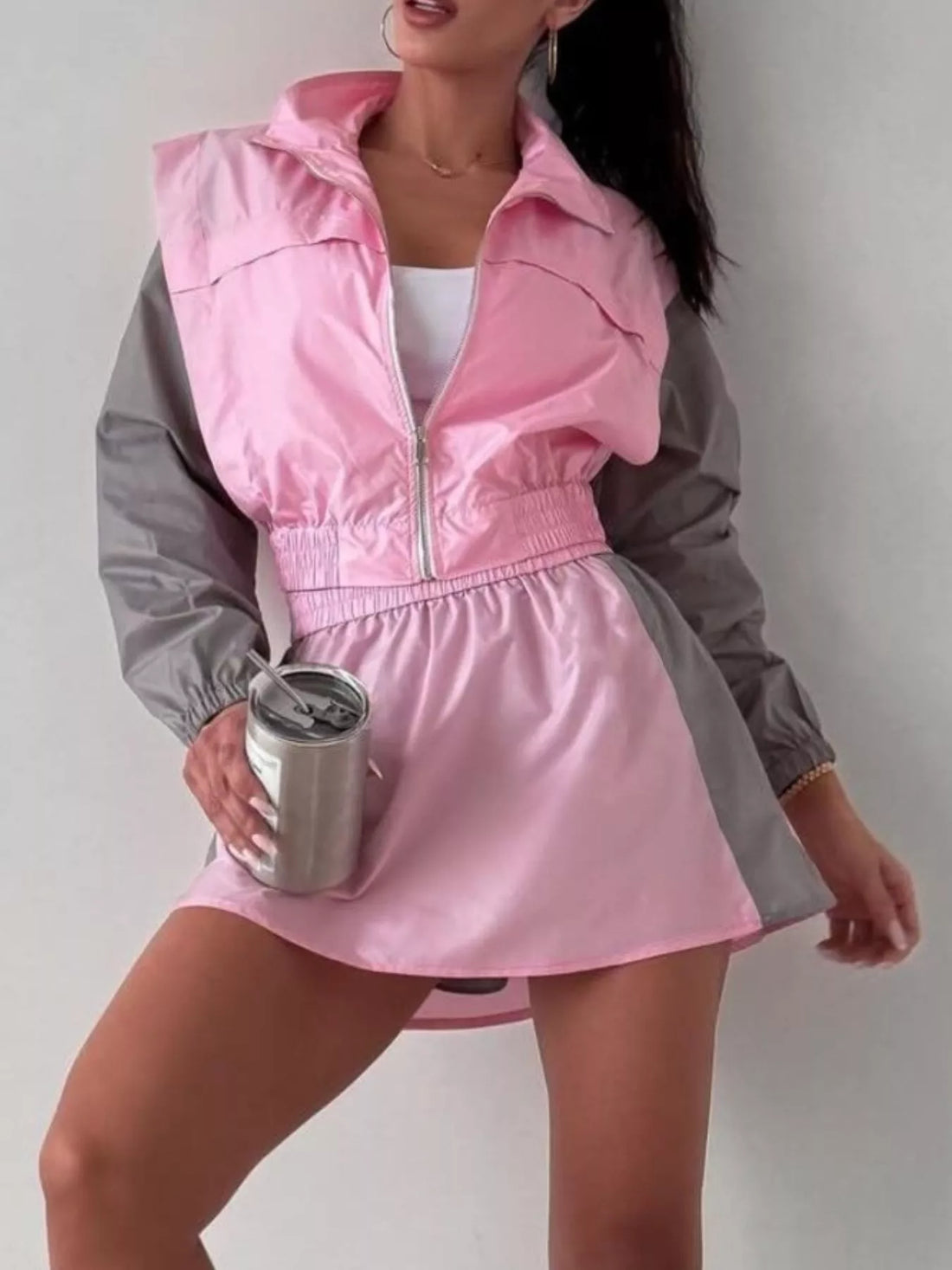 Rebel Color Block Jacket & Skirt Set
