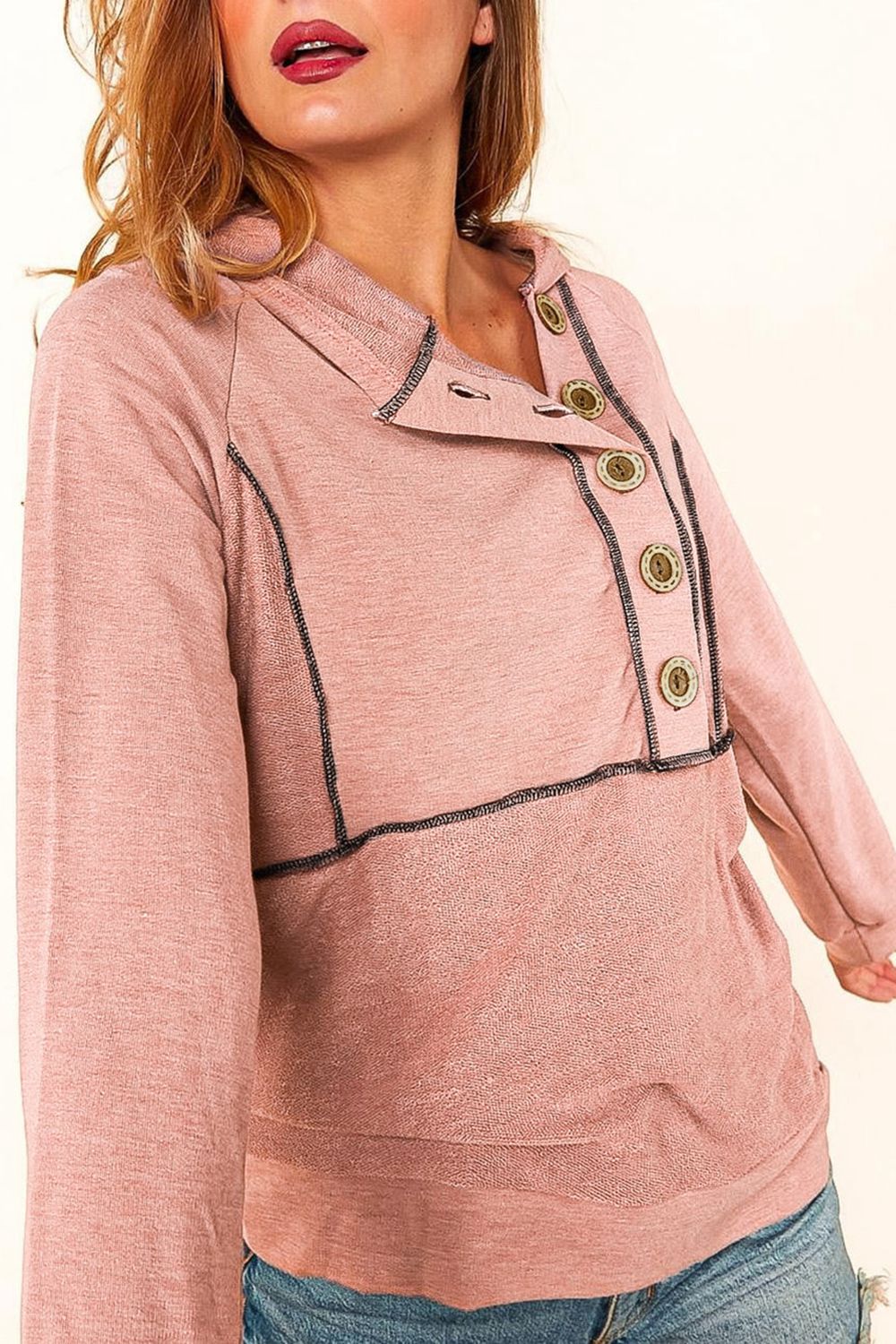 Harbor Lights Button Hoodie