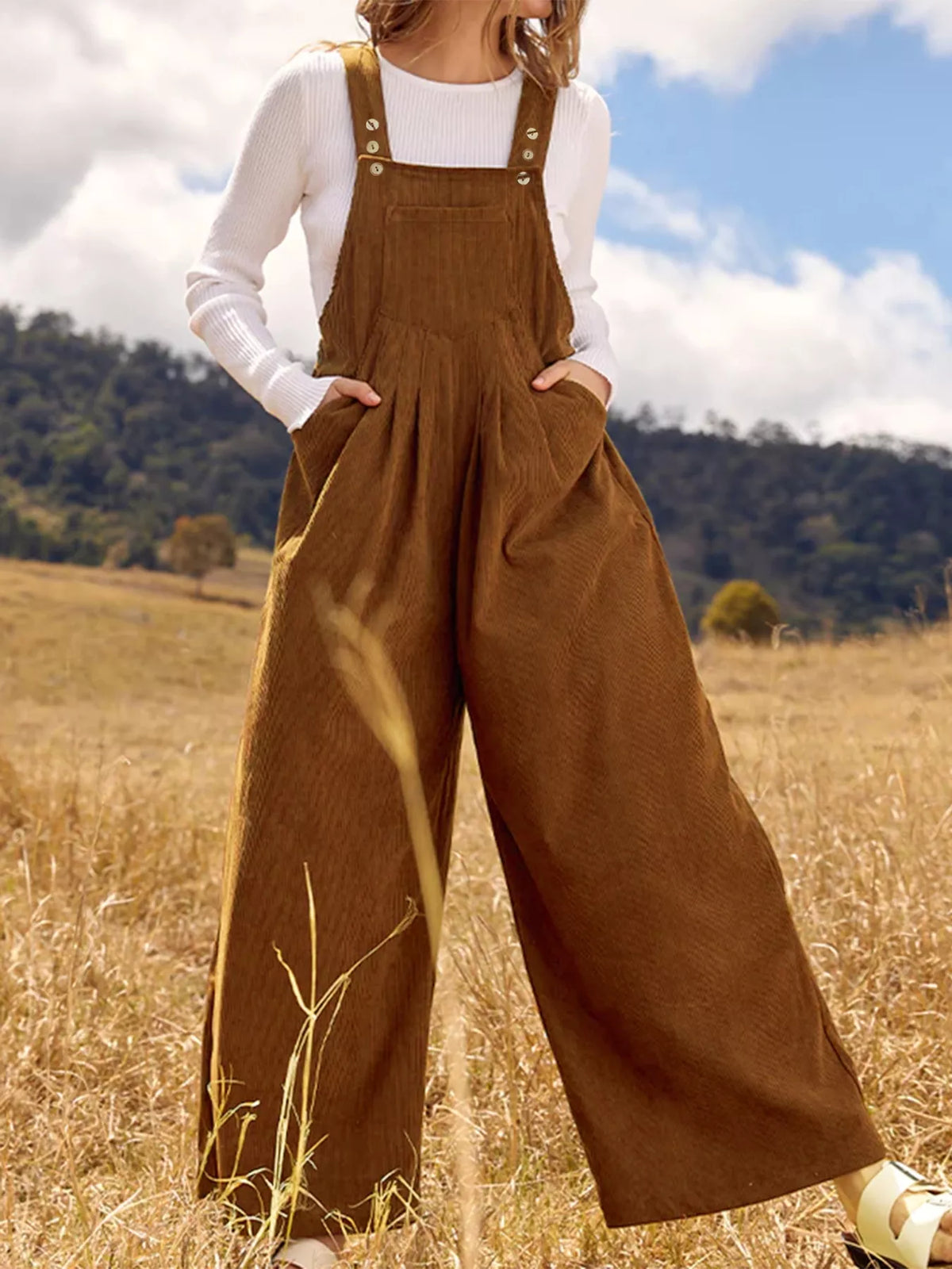 Effortless Muse Ruched Wide-Leg Jumpsuit
