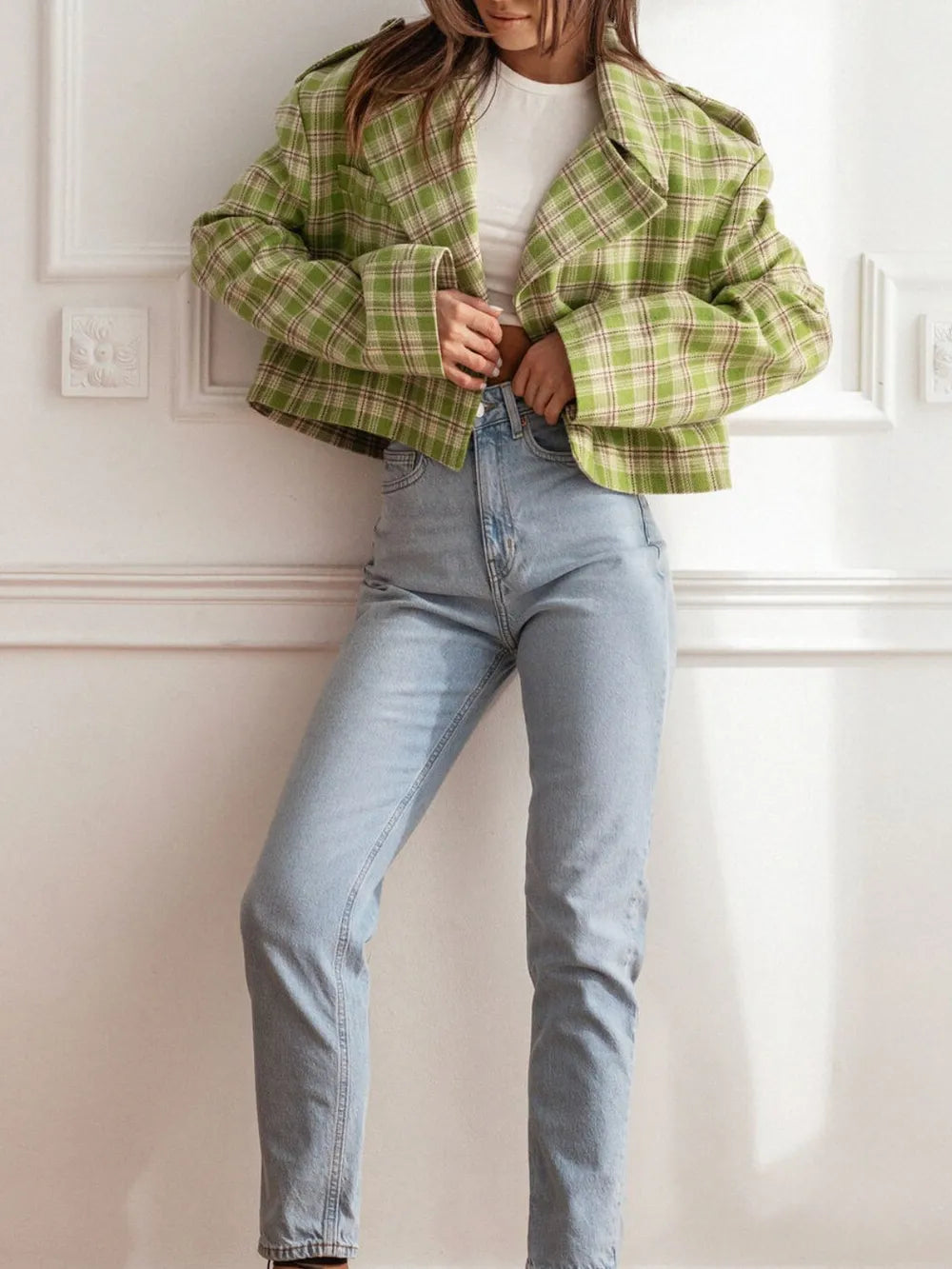 Foundry Glow Plaid Cropped Jacket
