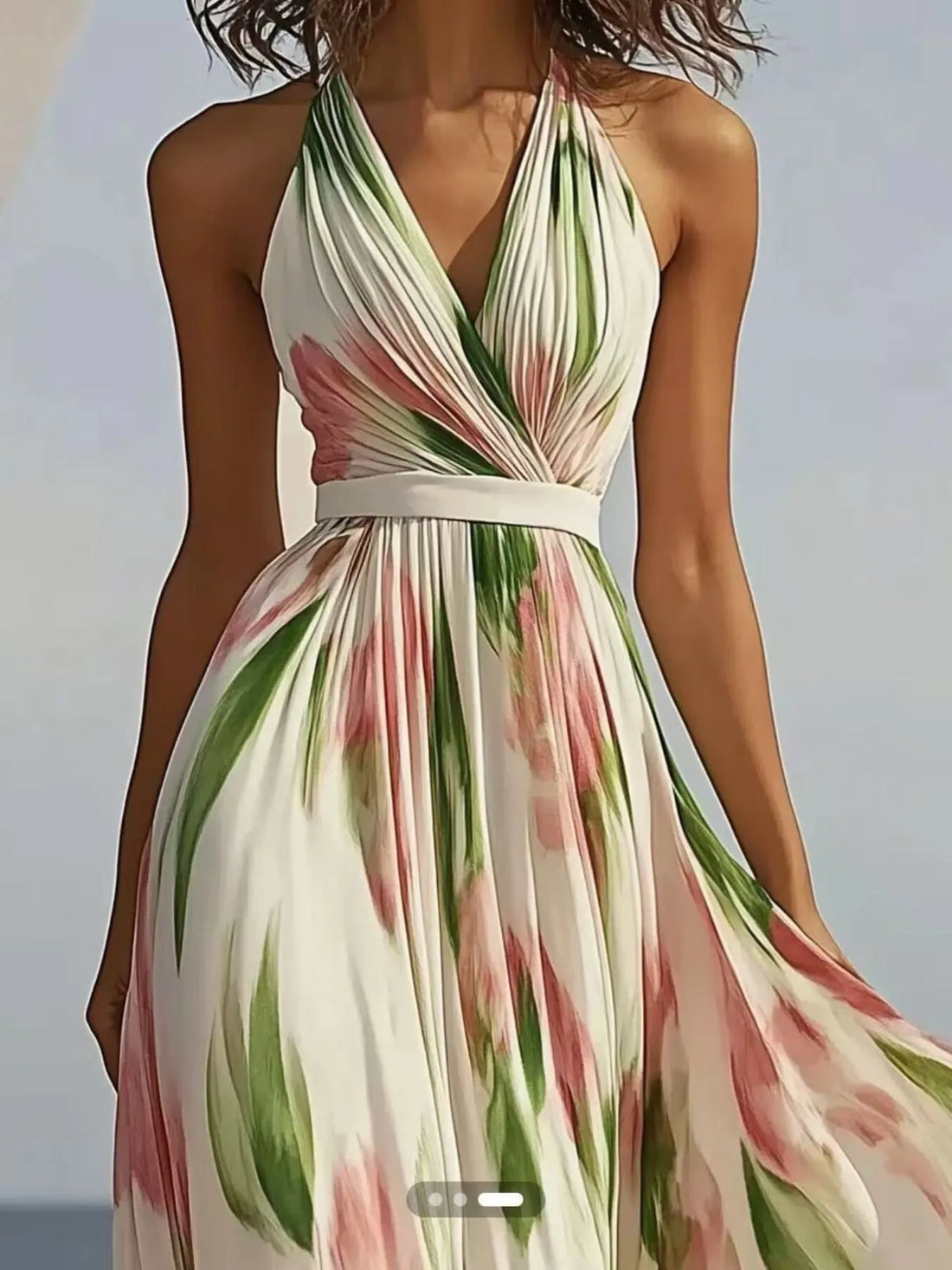 Tropical Muse Floral Halter Maxi Dress