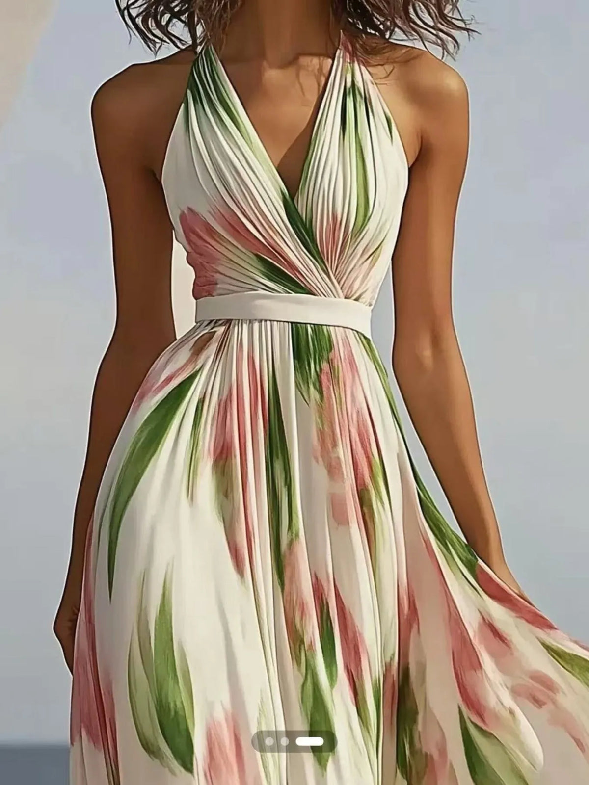 Tropical Muse Floral Halter Maxi Dress