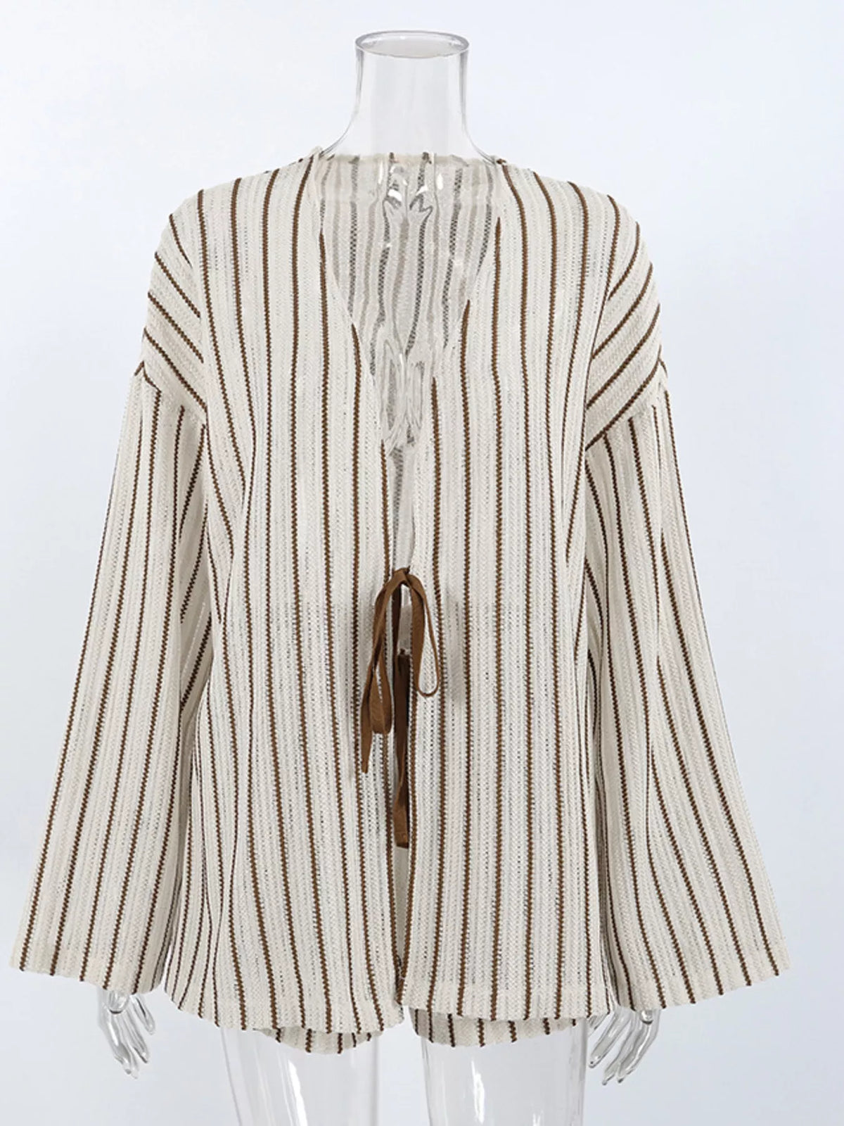 Sunday Muse Striped Tied Top & Shorts Set