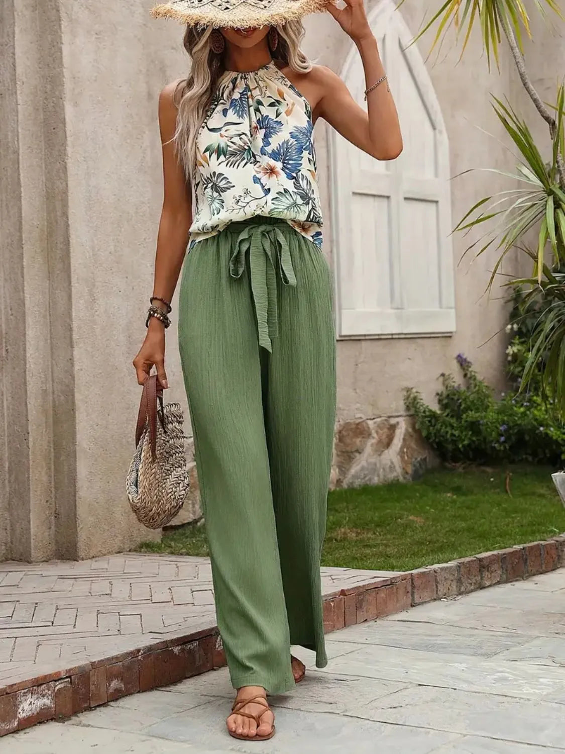 Sunset Flow Tank & Wide-Leg Pants Set