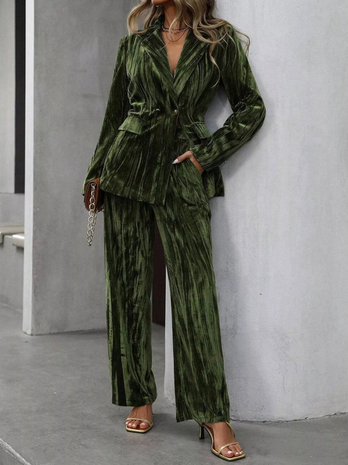 City Executive Lapel Blazer & Pants Set