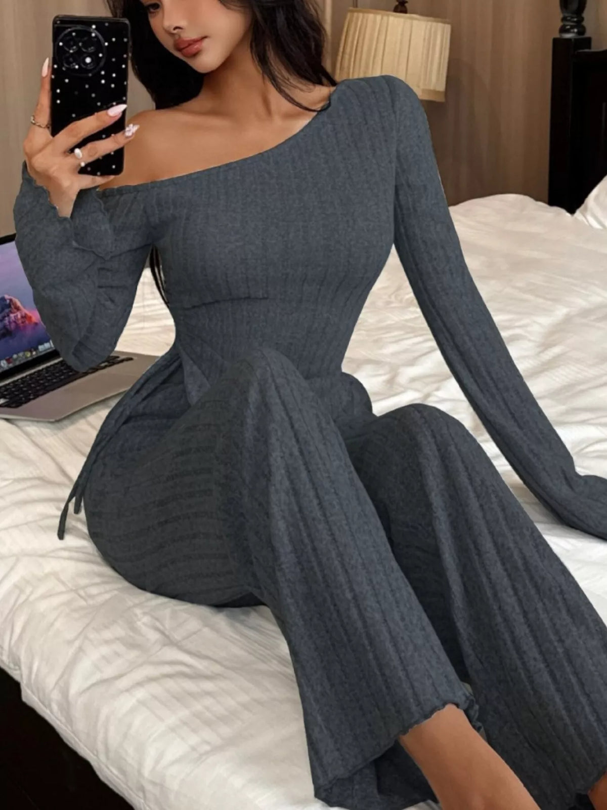 Loft Living Ribbed Knit Top & Pants Set