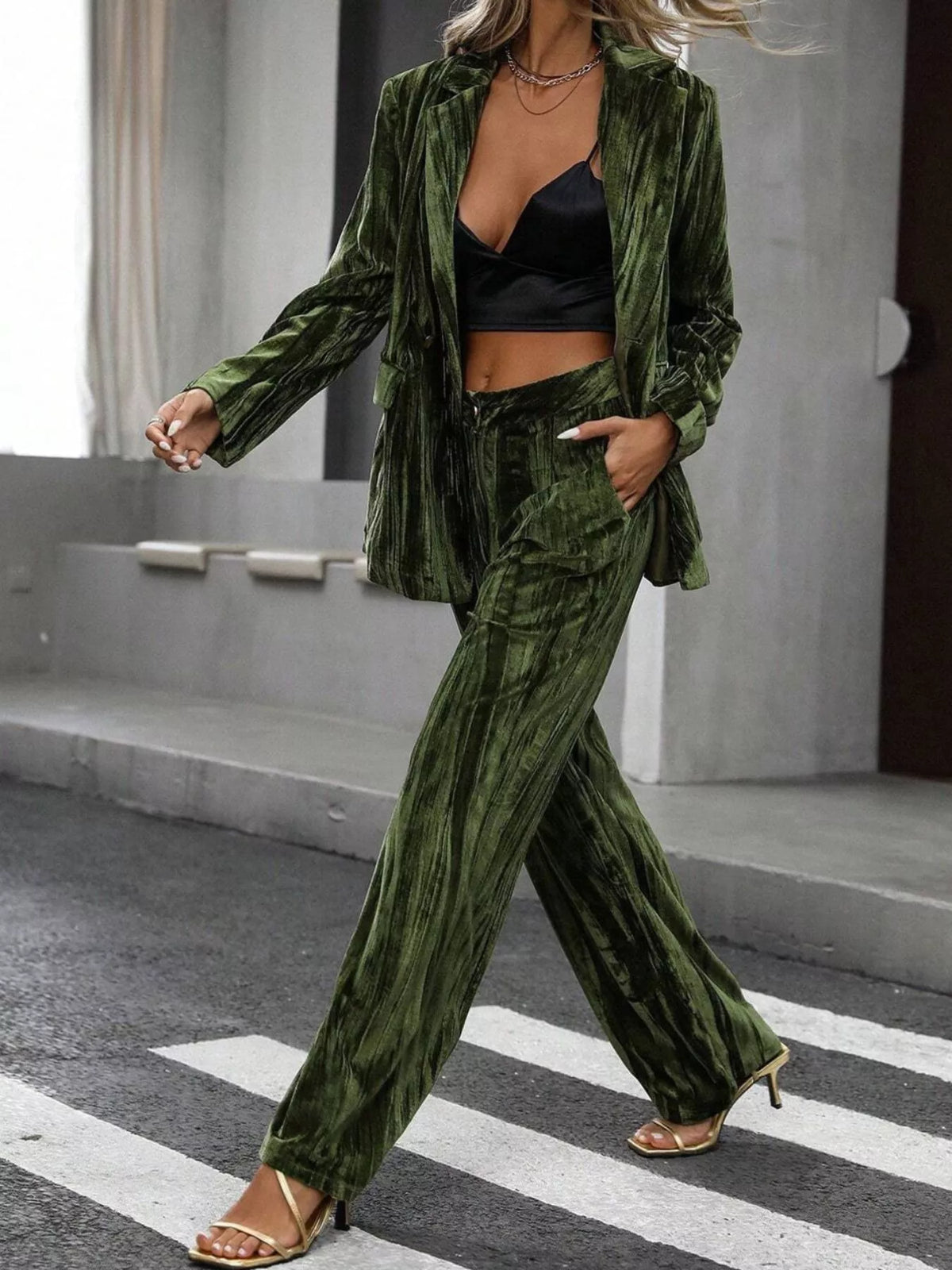 City Executive Lapel Blazer & Pants Set