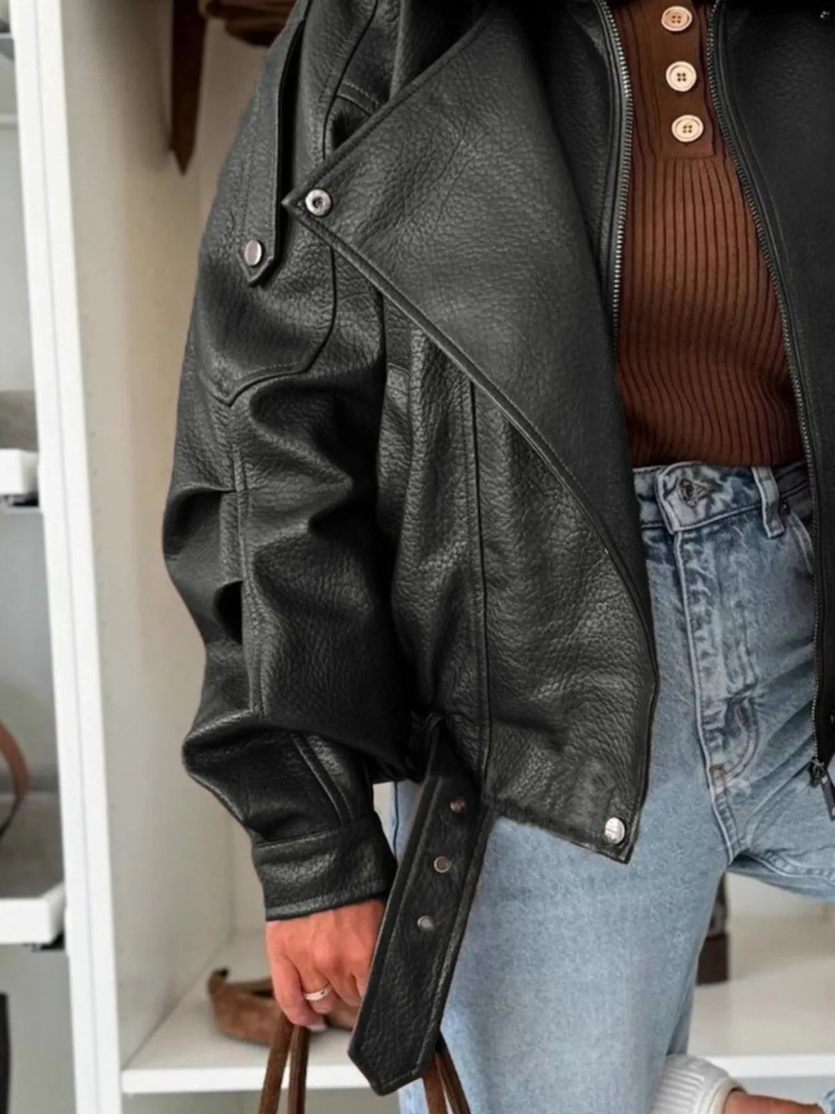 Midnight Avenue Leather Moto Jacket