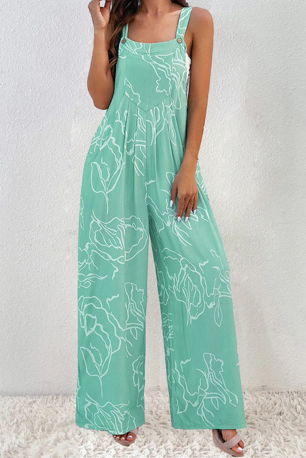 Skyline Glow Printed Wide Strap Jumpsuit