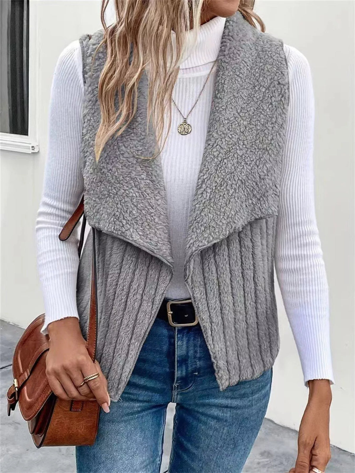 Fireside Drape Fleece Vest Coat