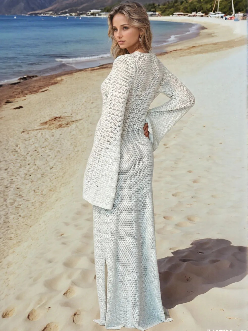 Golden Hour Flare Sleeve Cover-Up Dress