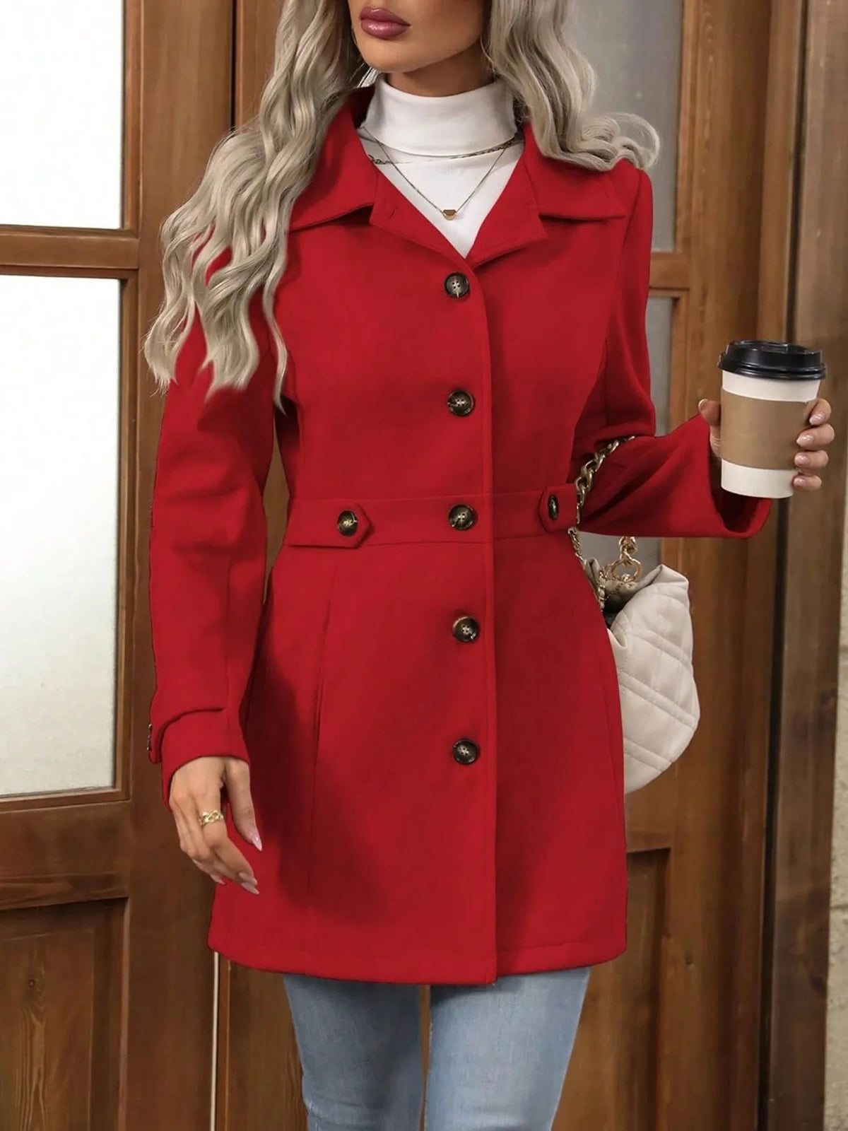 Refined Edge Button Up Long Sleeve Coat