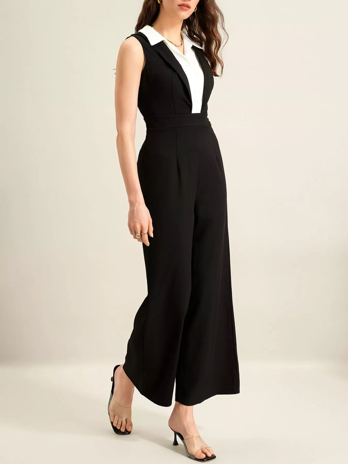 City Ease Sleeveless Wide-Leg Jumpsuit