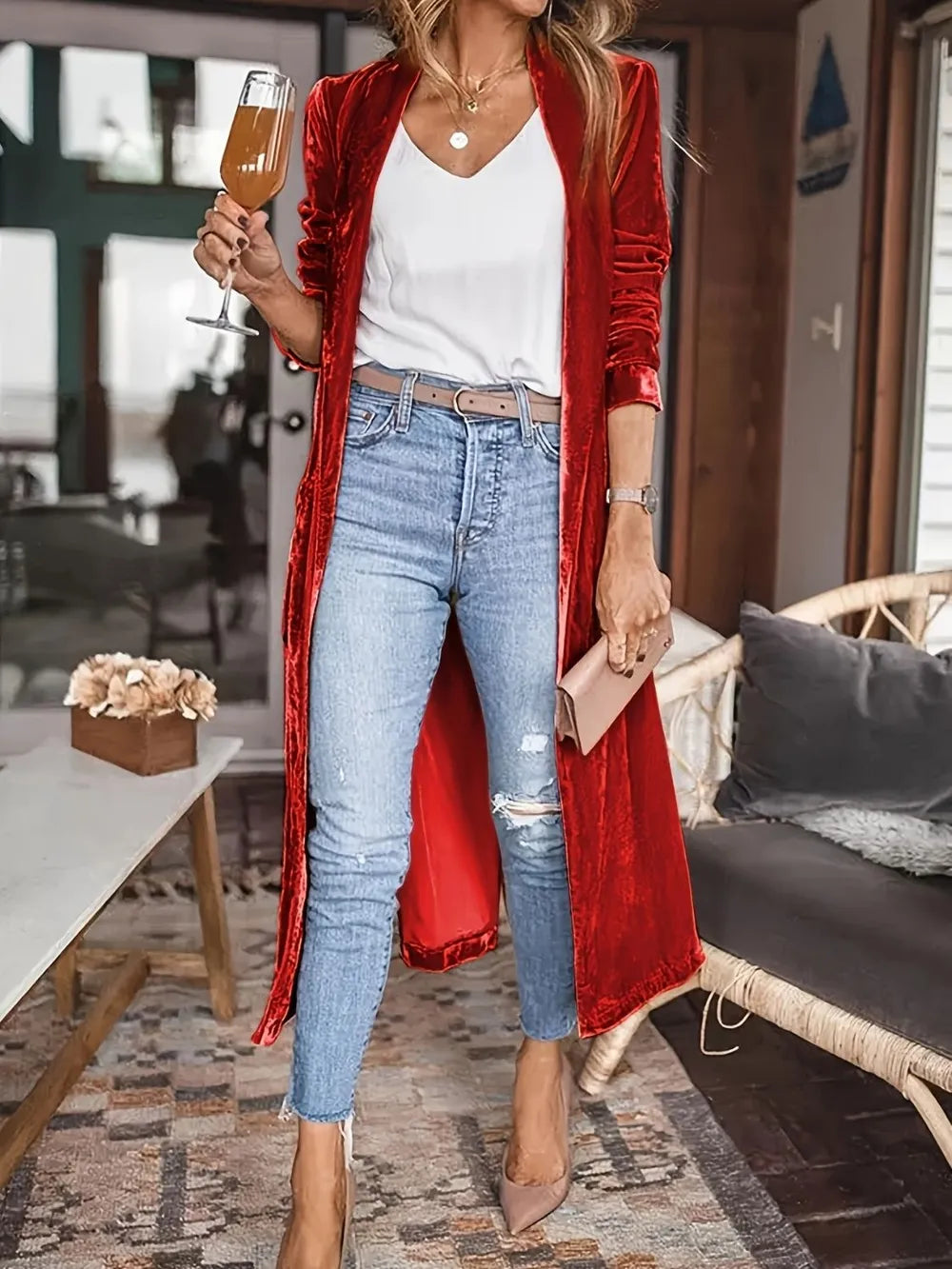 Harborline Open Drape Long Cardigan
