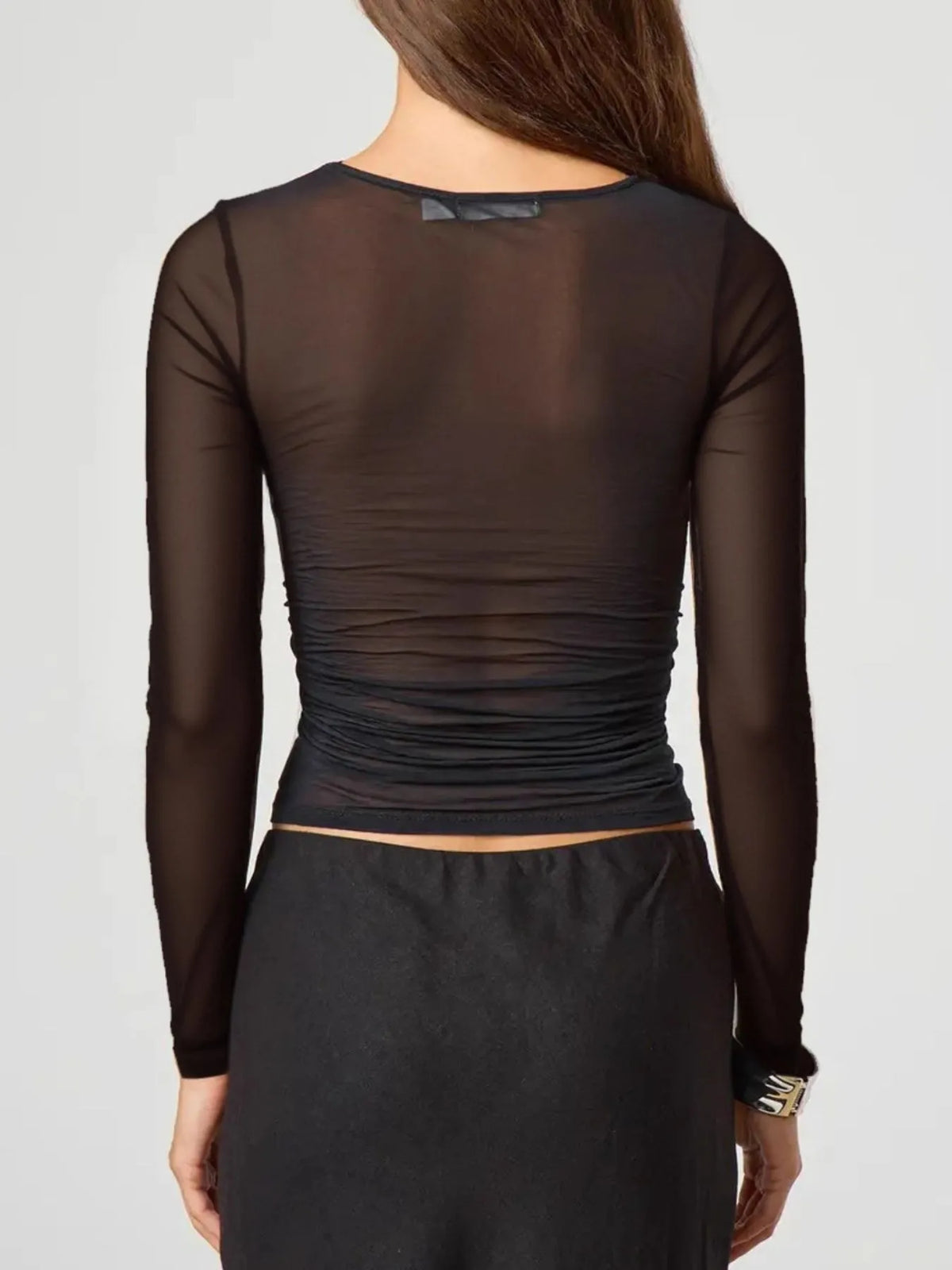 High Society Ruched Sheer Top