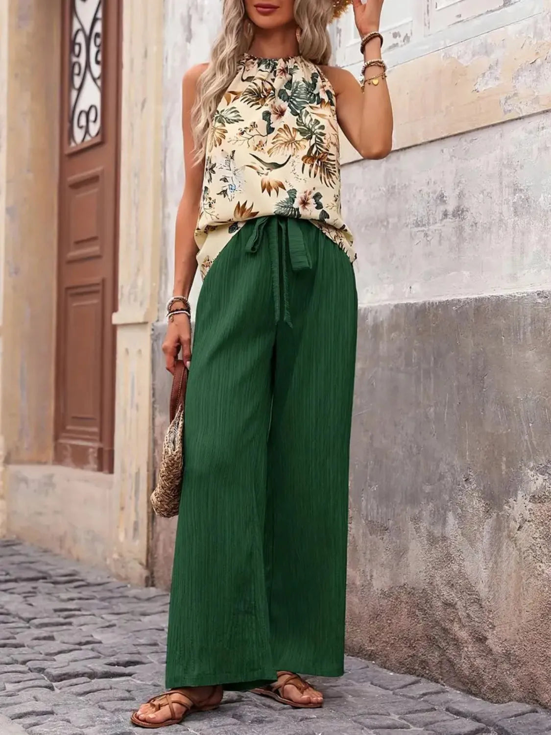 Sunset Flow Tank & Wide-Leg Pants Set