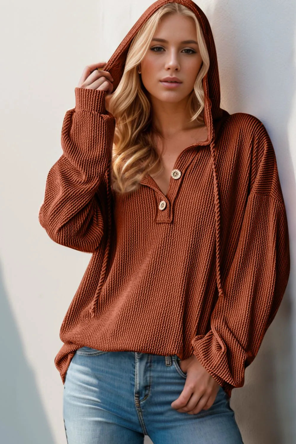 Street Style Half Button Hoodie