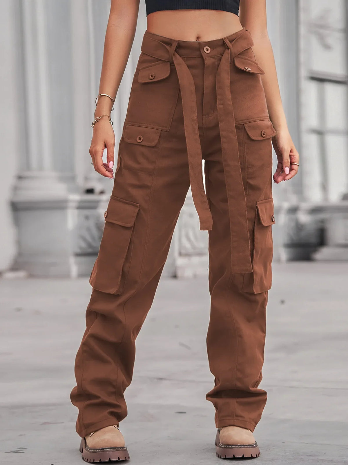Metro Muse High-Waisted Cargo Jeans