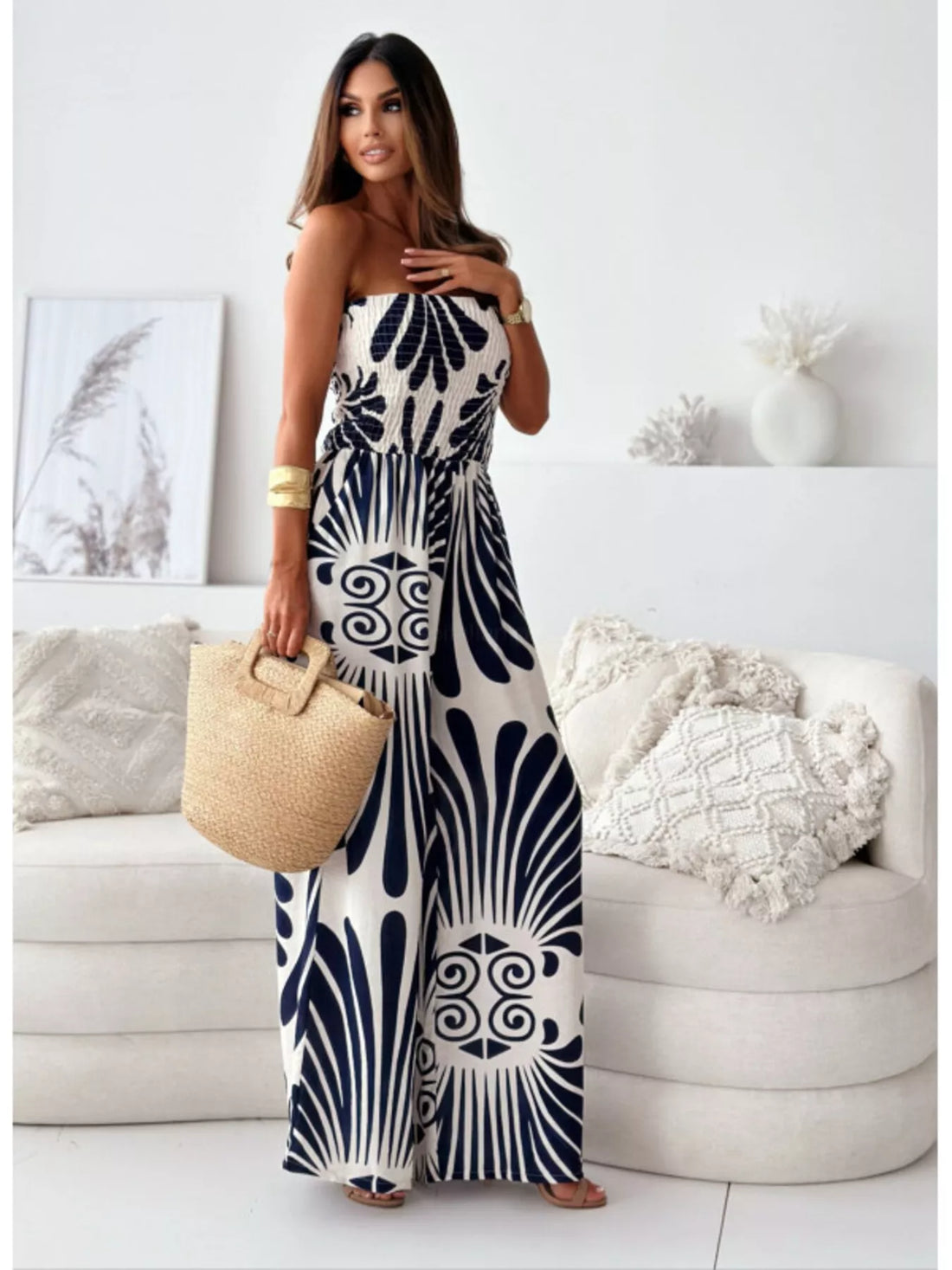 Modern Muse Strapless Wide-Leg Jumpsuit