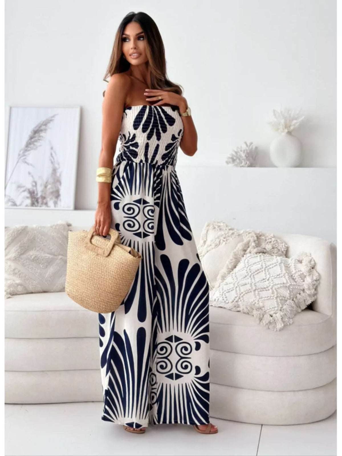 Modern Muse Strapless Wide-Leg Jumpsuit