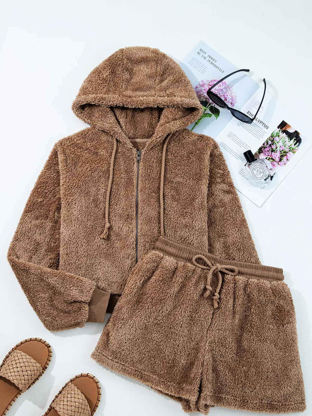 Brooklyn Bloom Hoodie & Drawstring Shorts Set