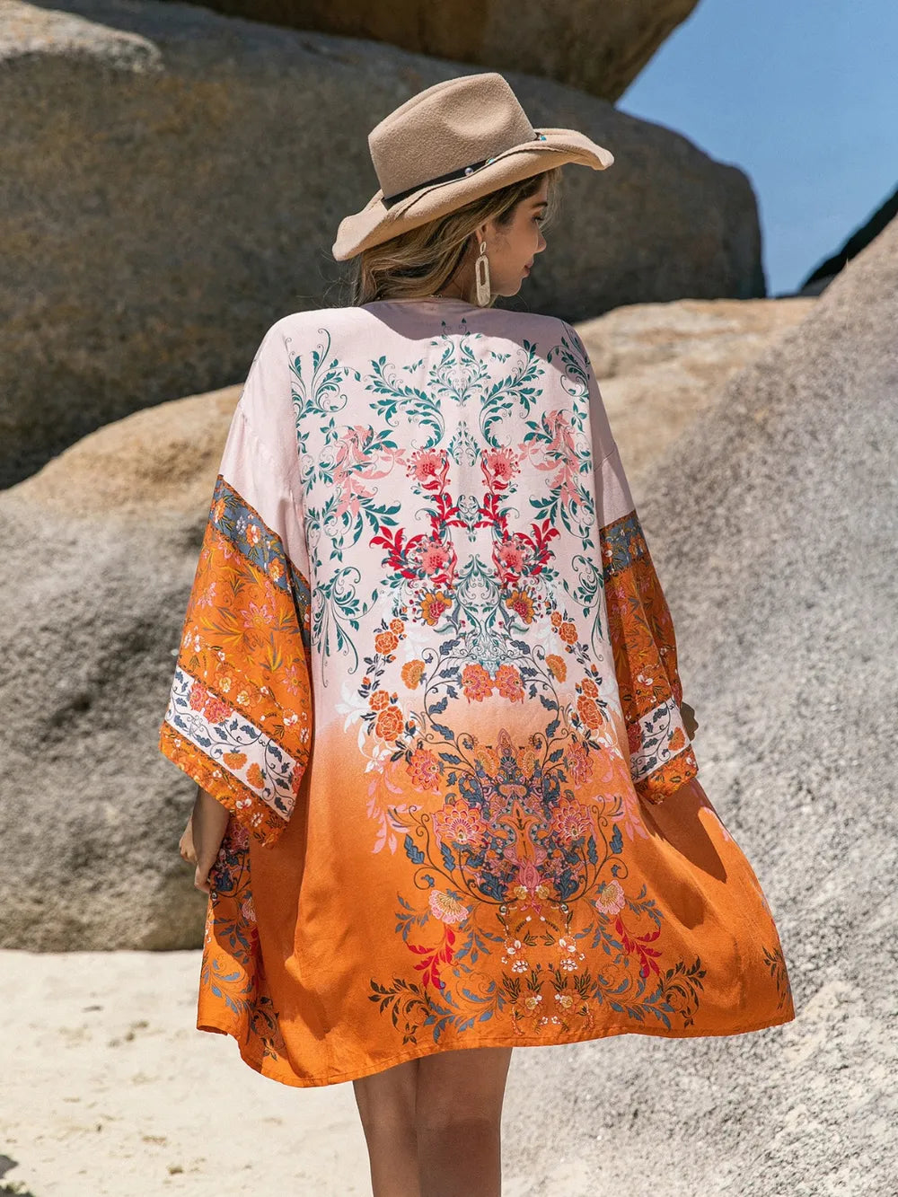 Tropical Drift Printed Open Cover-Up