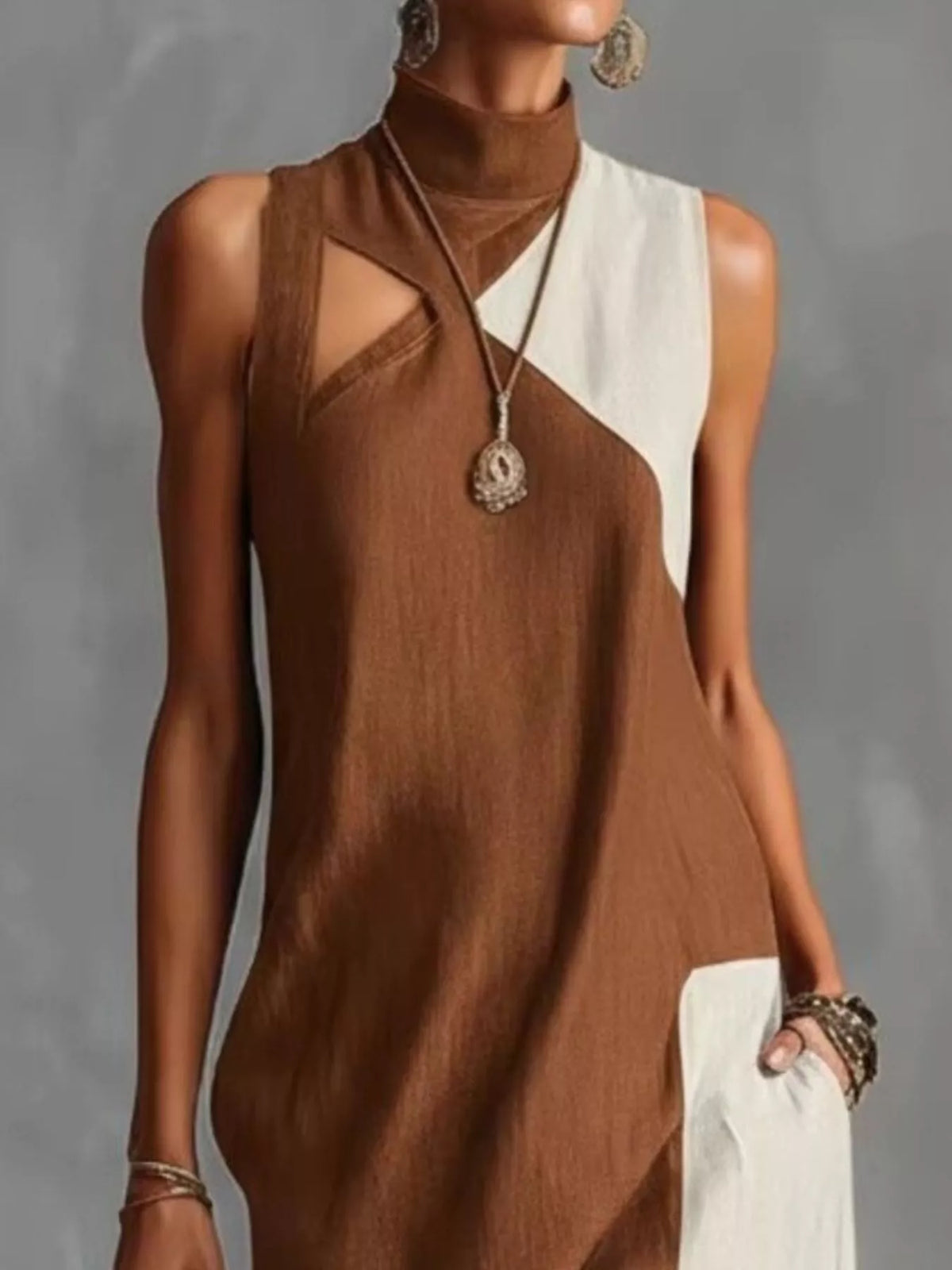 Bold Muse Color Block Sleeveless Maxi Dress Plus Size