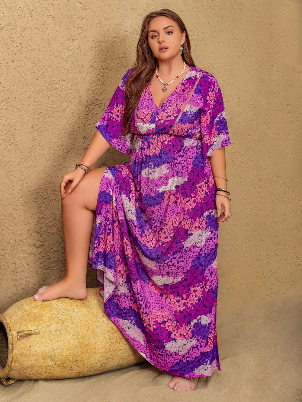 Sunset Flow Printed Maxi Dress Plus Size