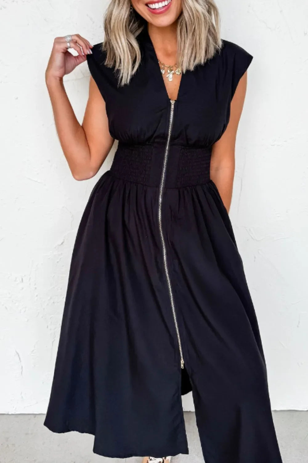 Urban Edge Sleeveless Maxi Dress