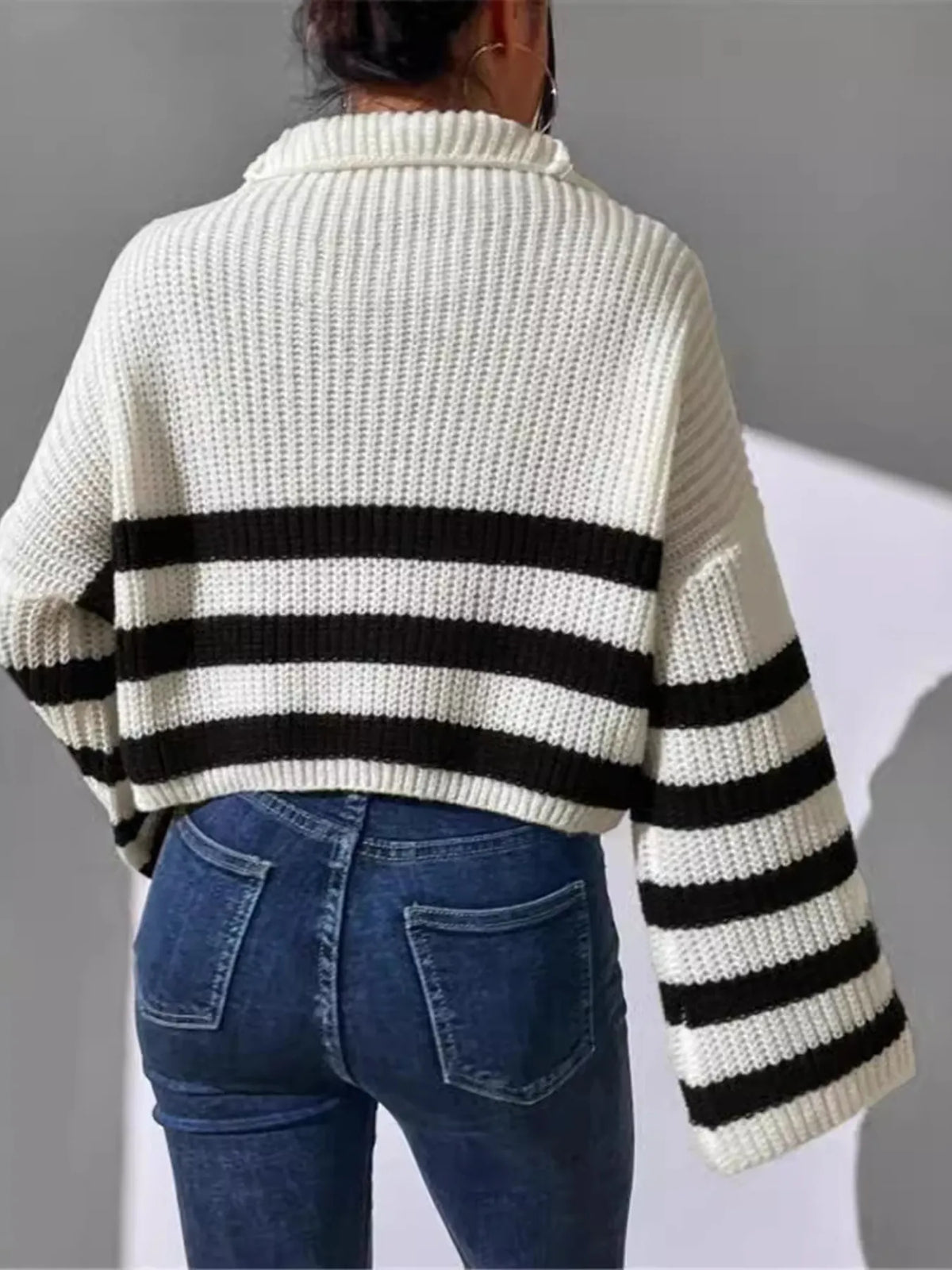 Harbor Stripe Half-Zip Sweater