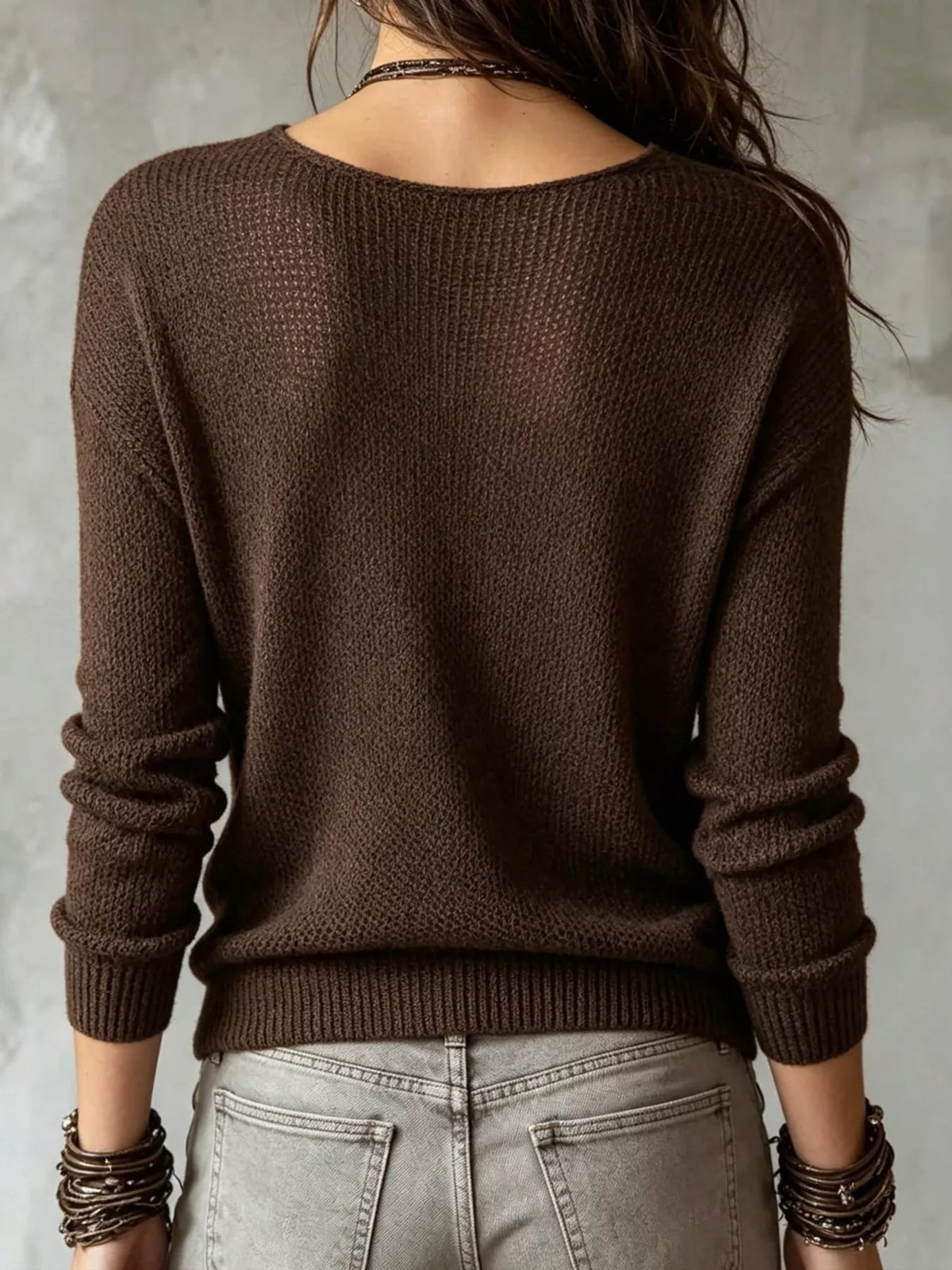 Hudson Muse Wrap-Front Dropped Shoulder Knit Sweater