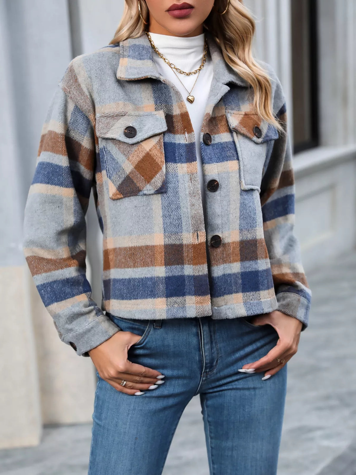 Hudson Plaid Cropped Jacket