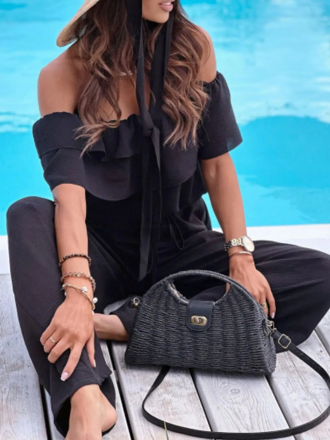 Sunset Ruffle Off-Shoulder Jumpsuit