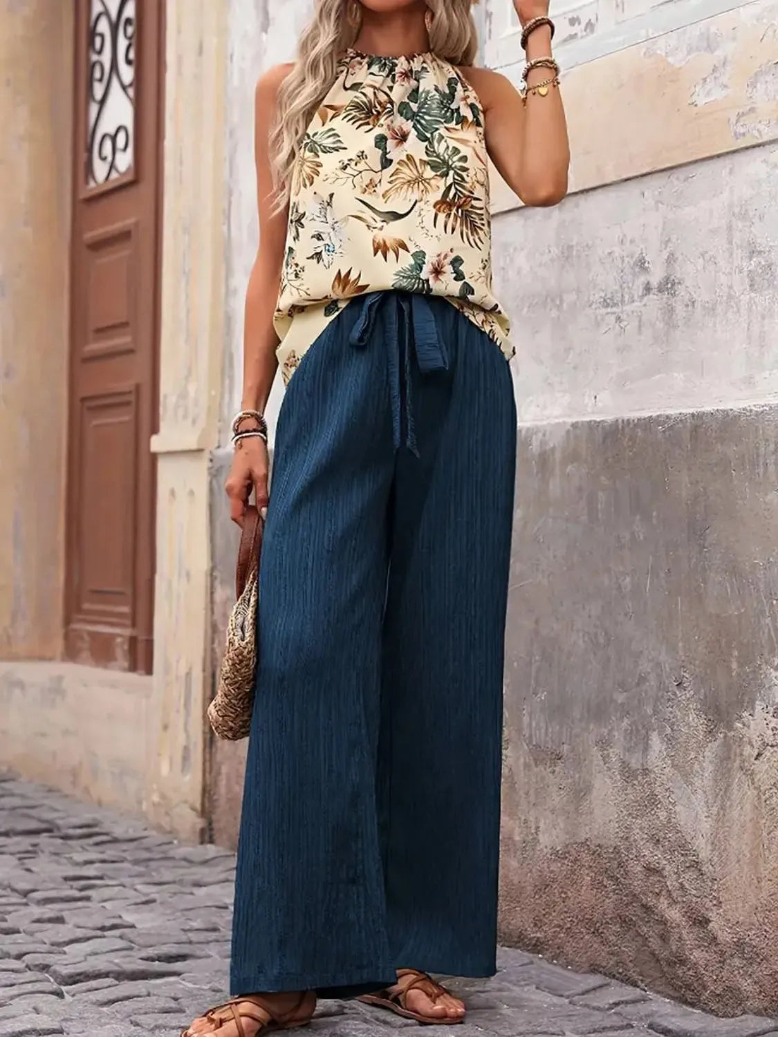 Sunset Flow Tank & Wide-Leg Pants Set