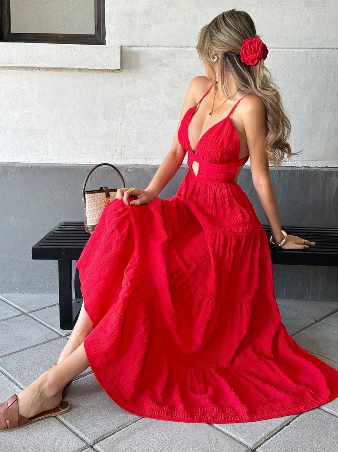 City Allure Tiered Maxi Dress