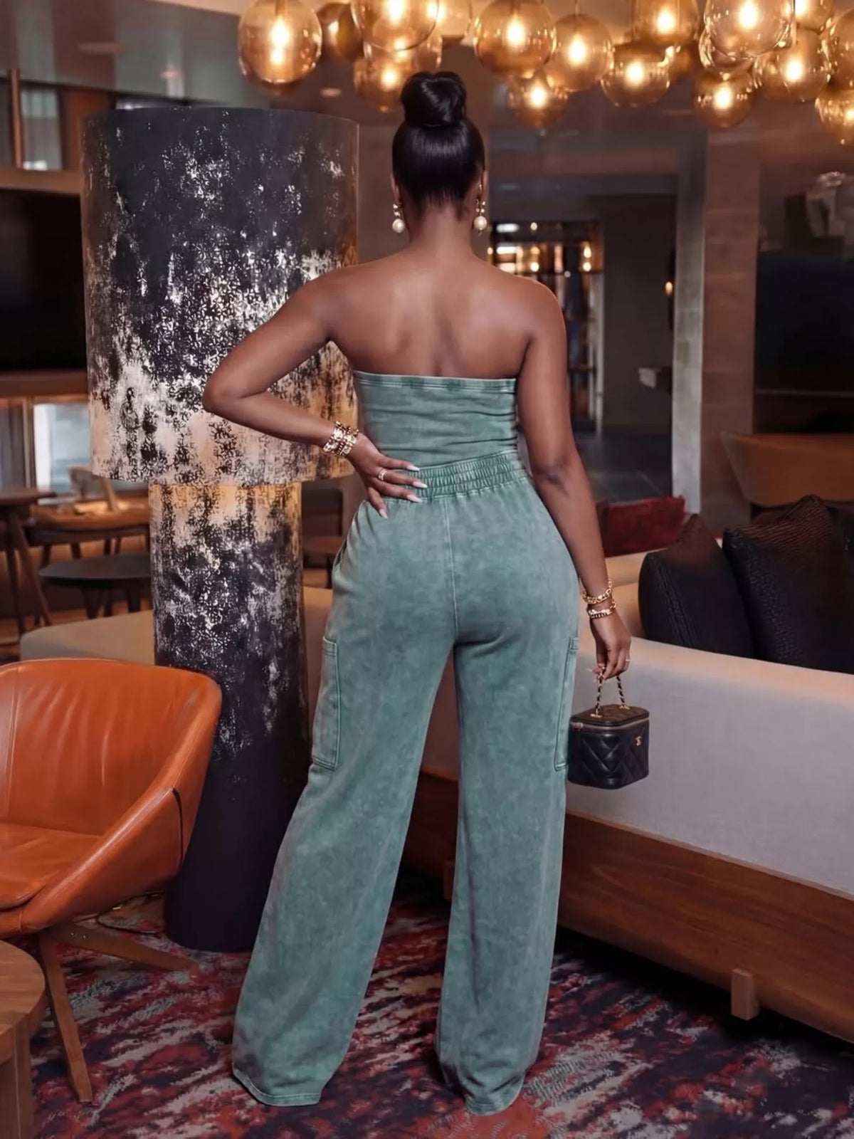 Golden Hour Strapless Wide-Leg Jumpsuit