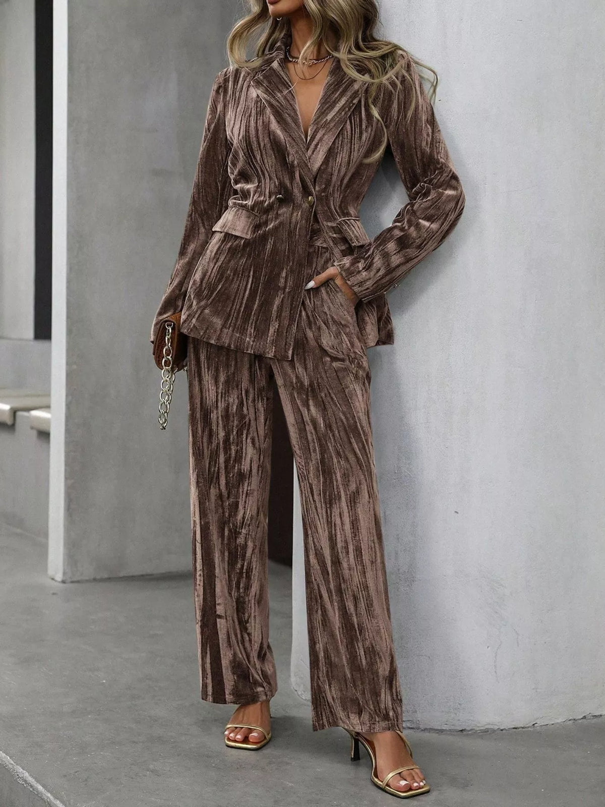 City Executive Lapel Blazer & Pants Set