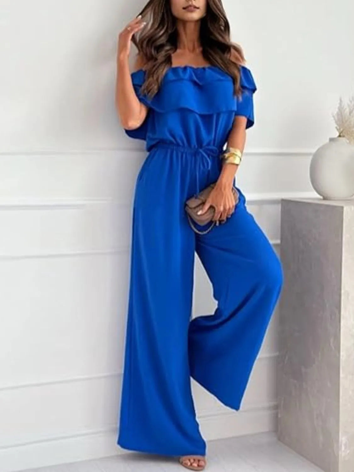 Sunset Ruffle Off-Shoulder Jumpsuit